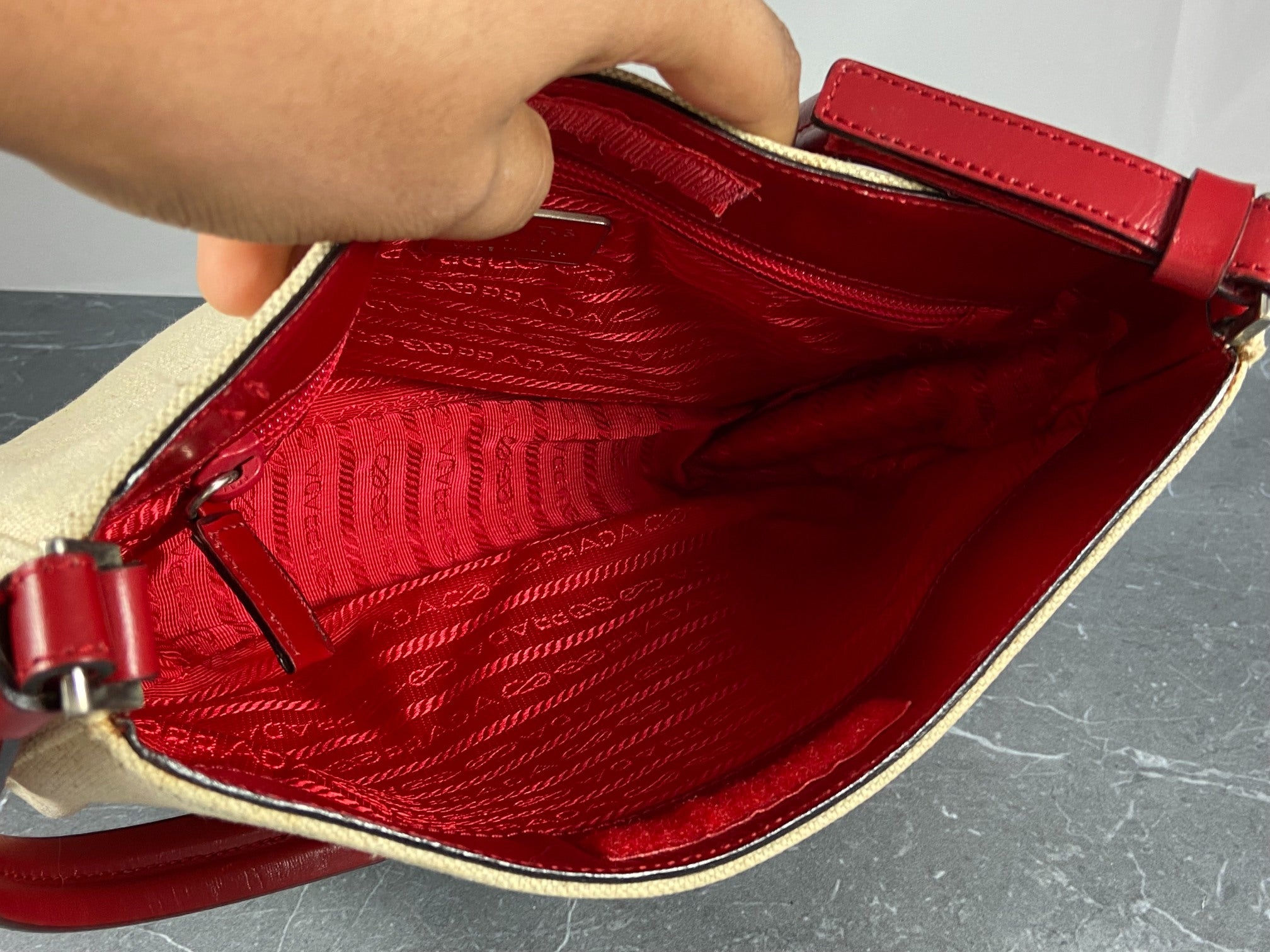 Prada Sport Hobo Bag Beige / Red