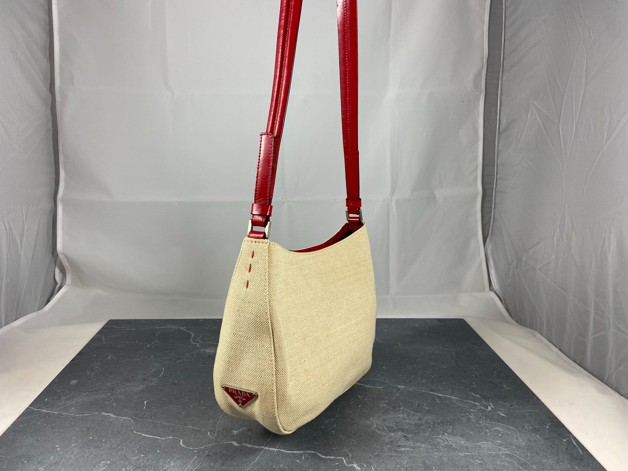 Prada Sport Hobo Bag Beige / Red