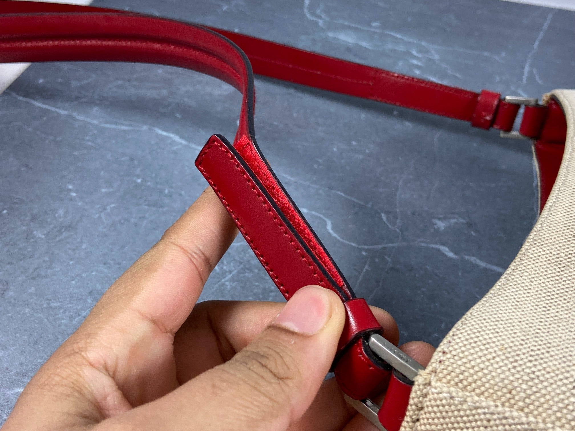 Prada Sport Hobo Bag Beige / Red