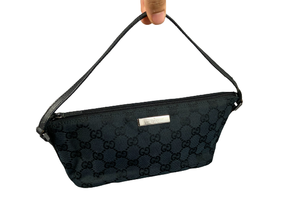 Gucci Banana Boat Accessory Pouch Black GG Monogram
