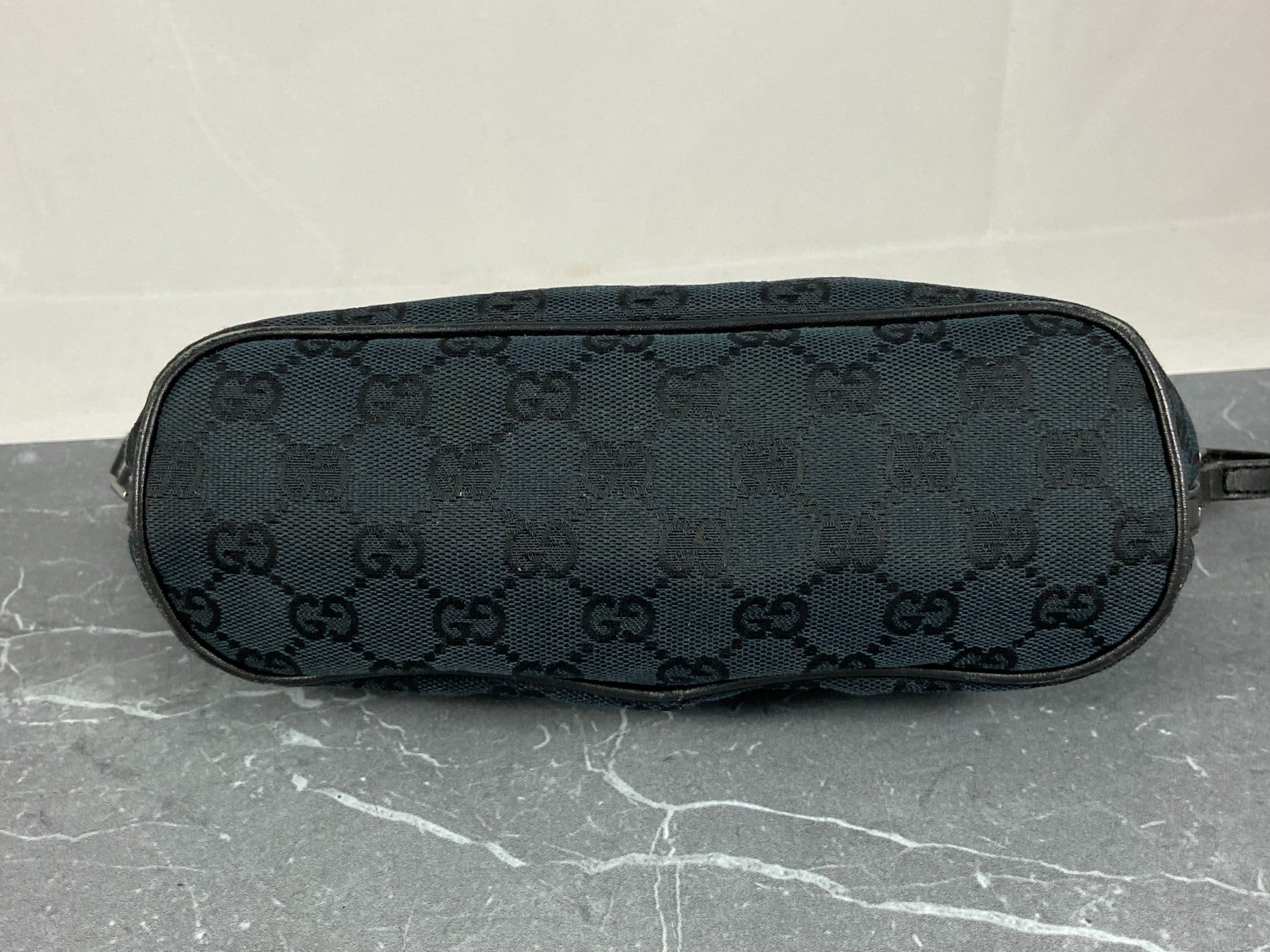 Gucci Banana Boat Accessory Pouch Black GG Monogram