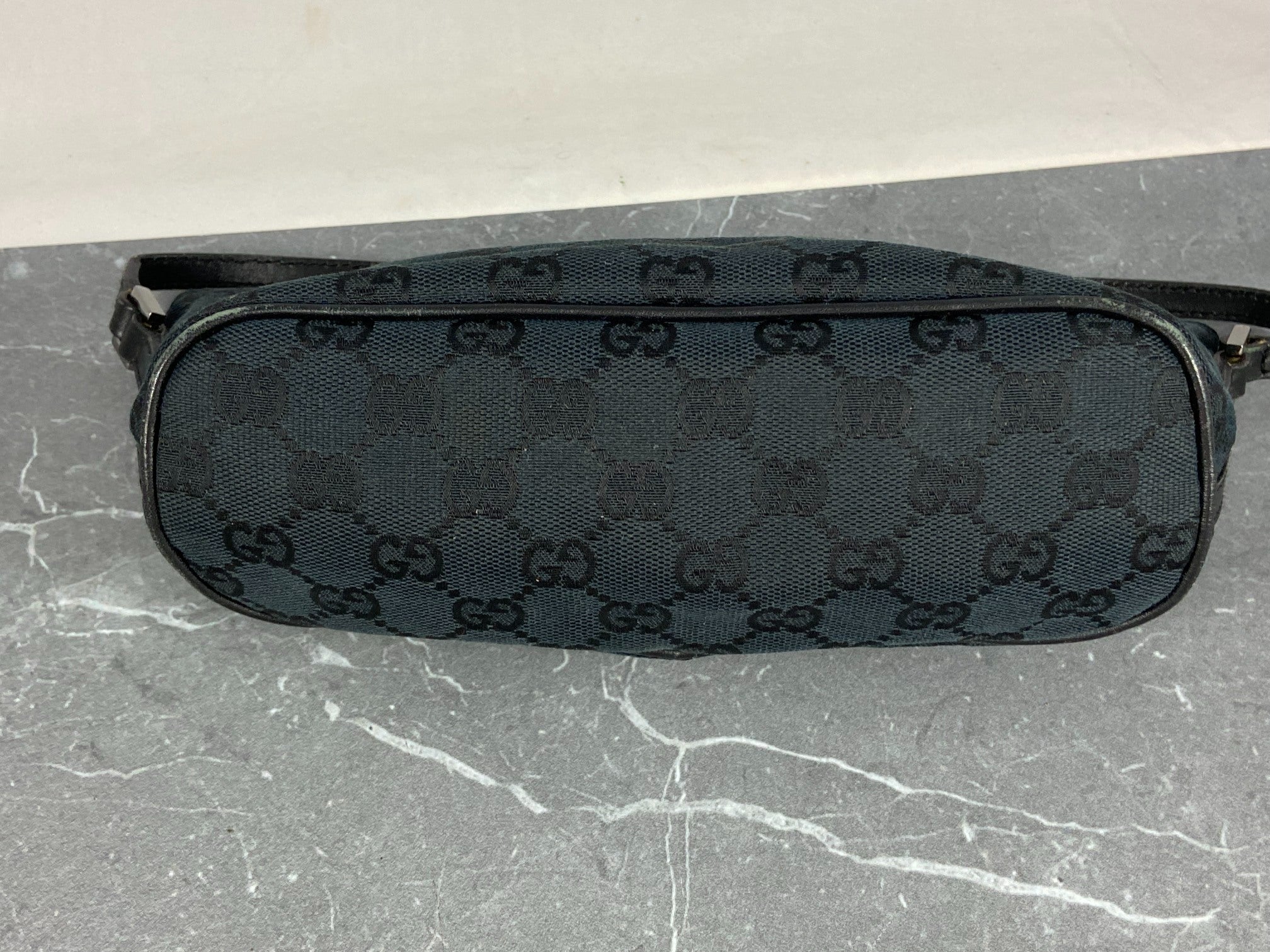 Gucci Banana Boat Accessory Pouch Black GG Monogram