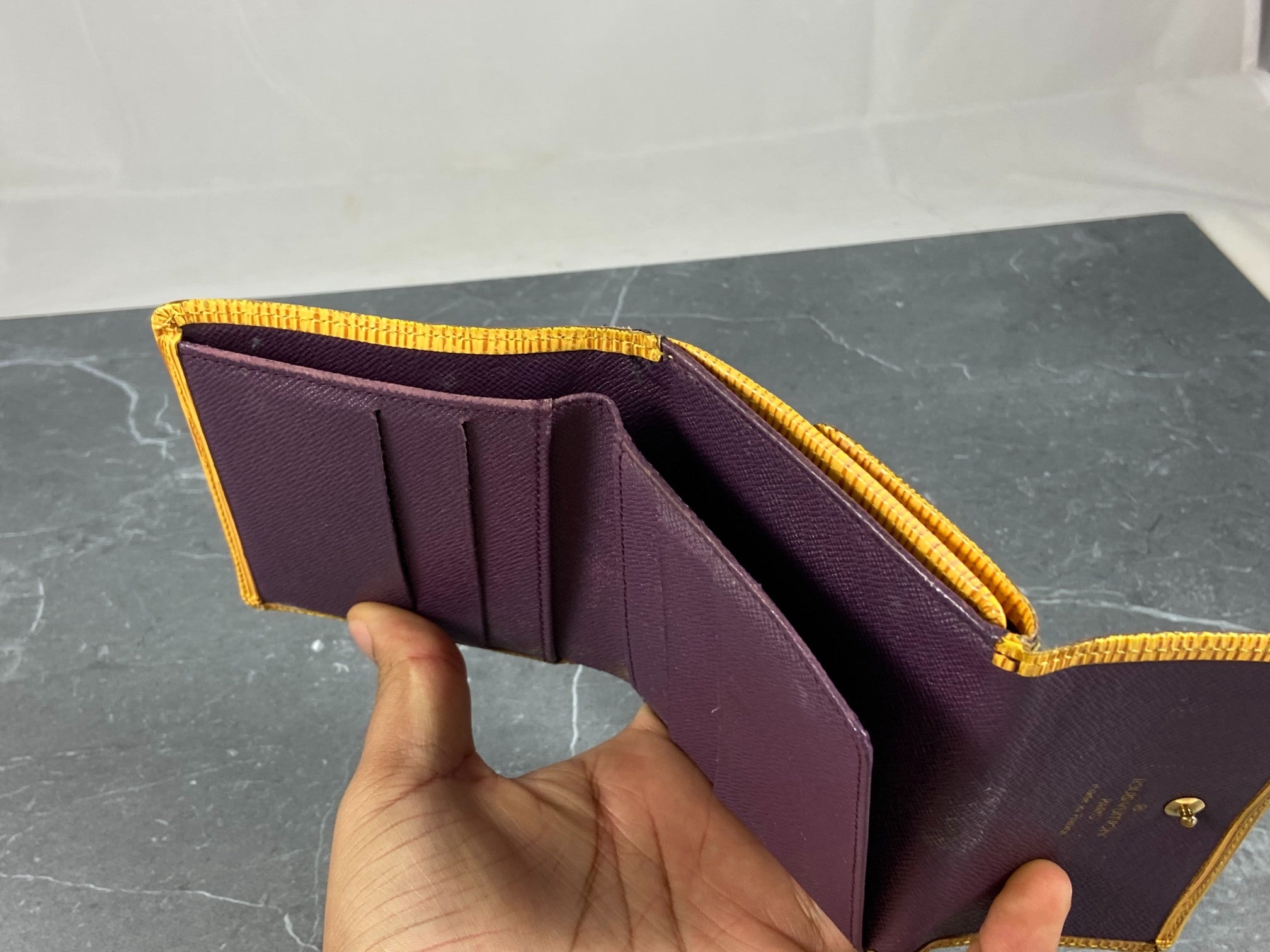 Louis Vuitton Elise Wallet Black Epi Leather