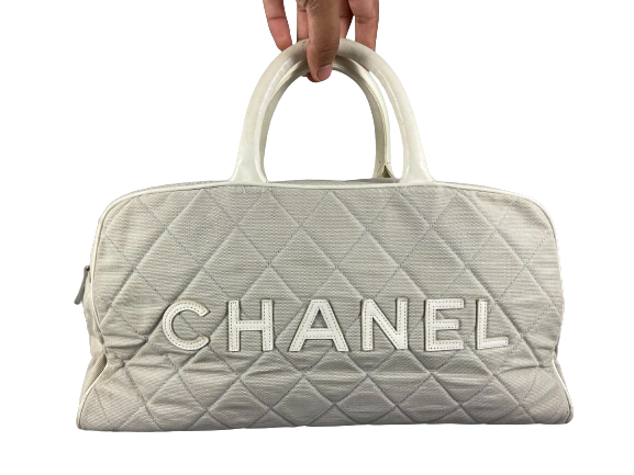 Chanel Bowling Bag Black Quilted Canvas