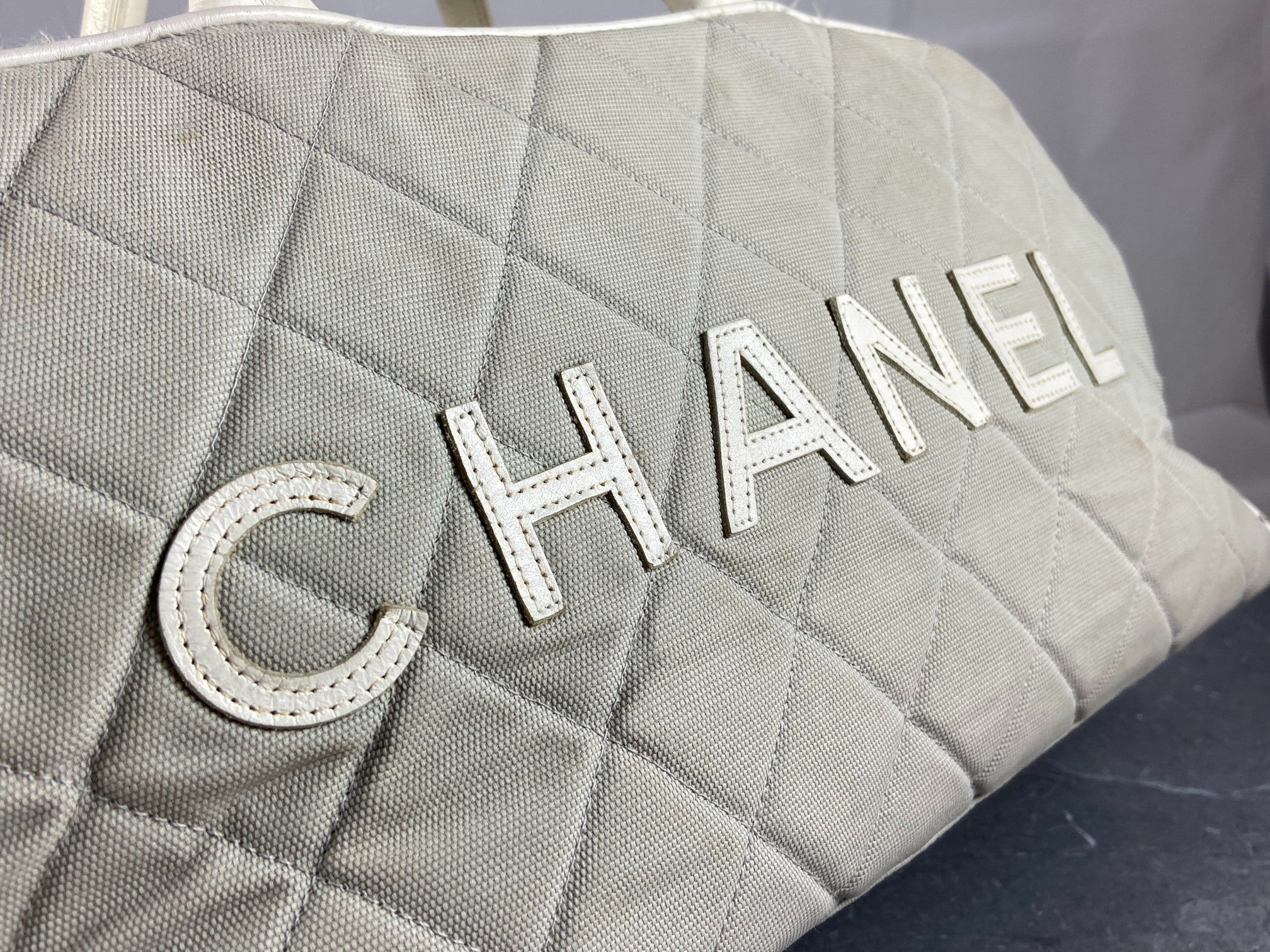 Chanel Bowling Bag Black Quilted Canvas
