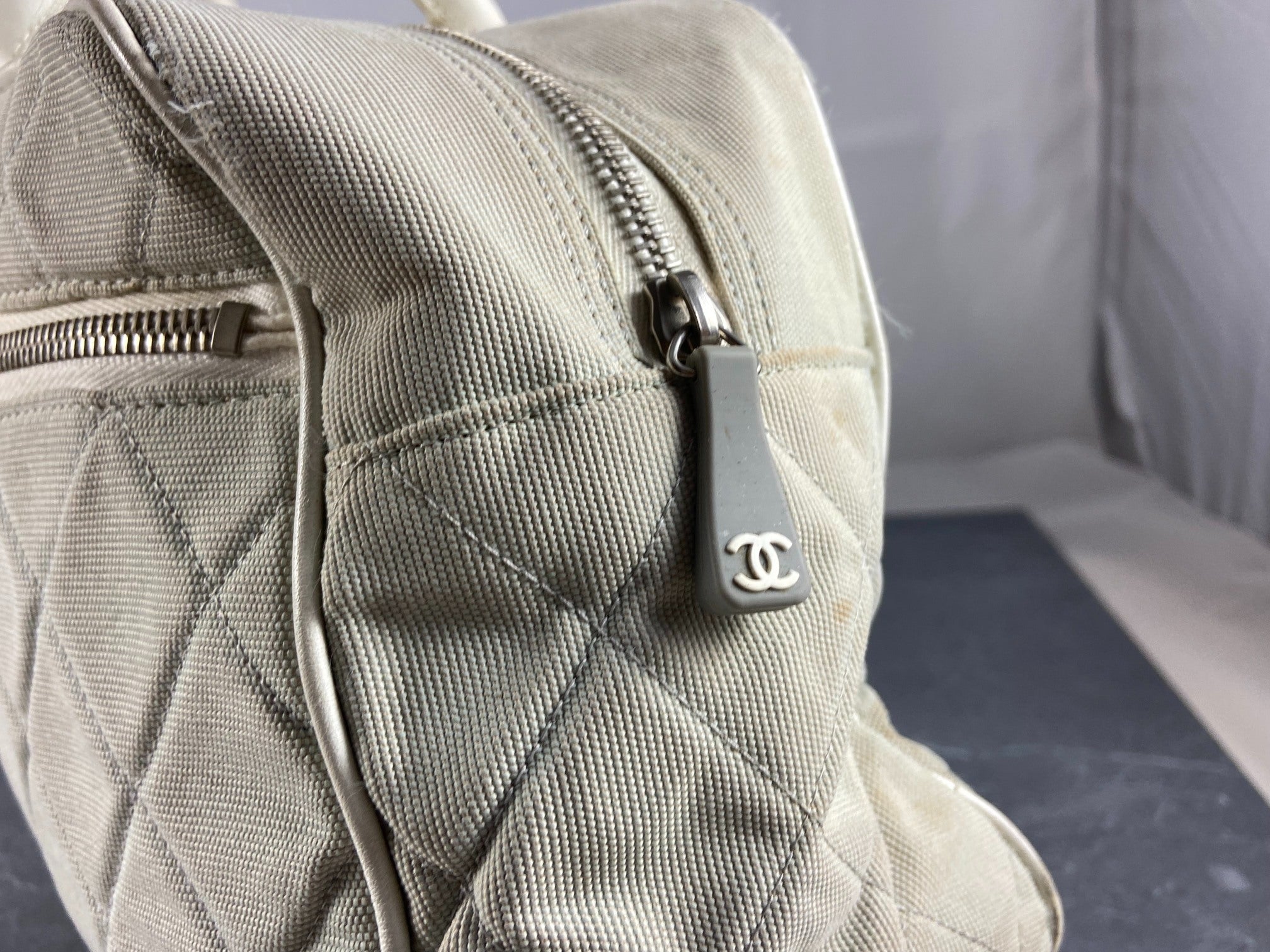 Chanel Bowling Bag Black Quilted Canvas