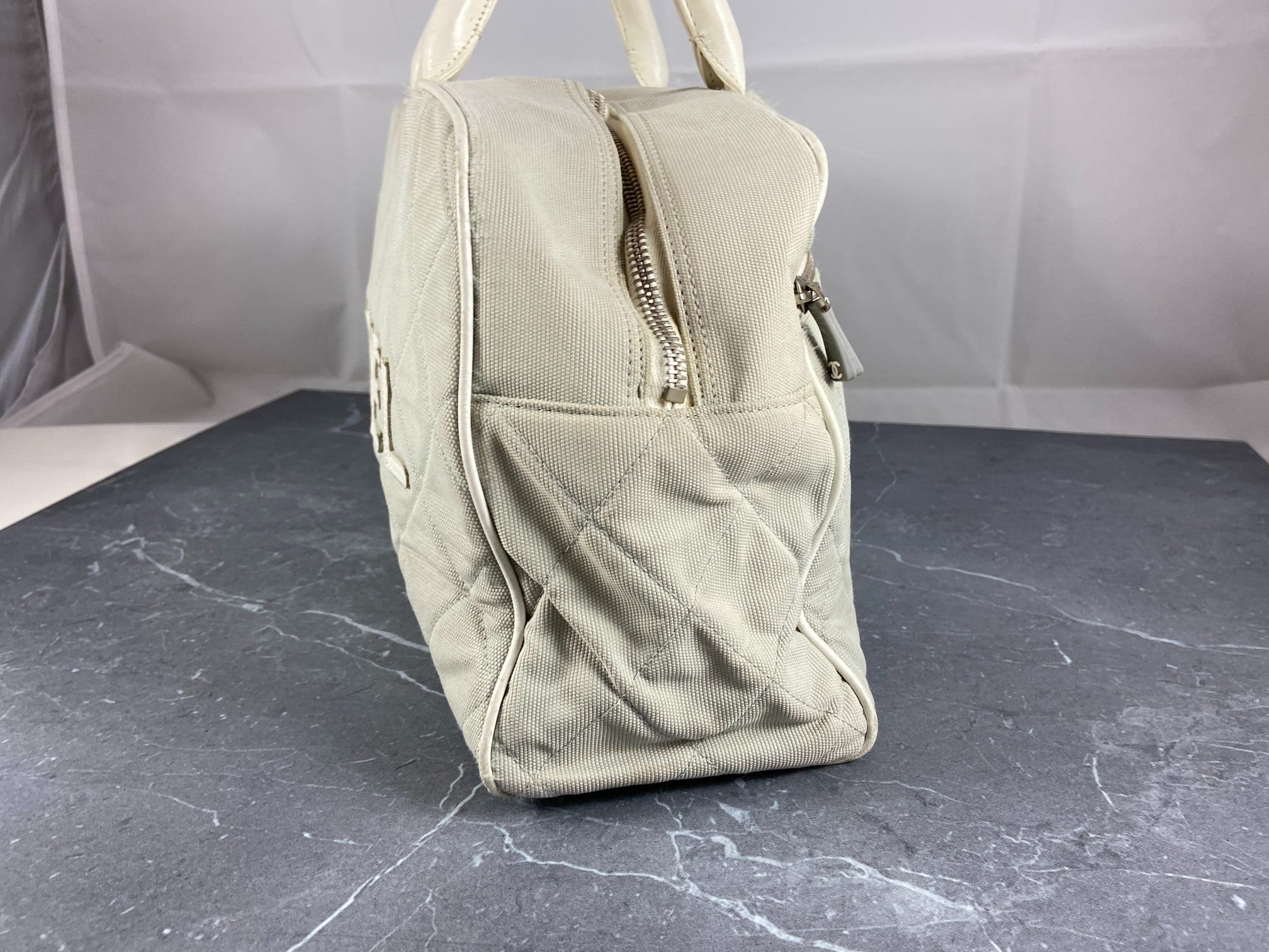 Chanel Bowling Bag Black Quilted Canvas