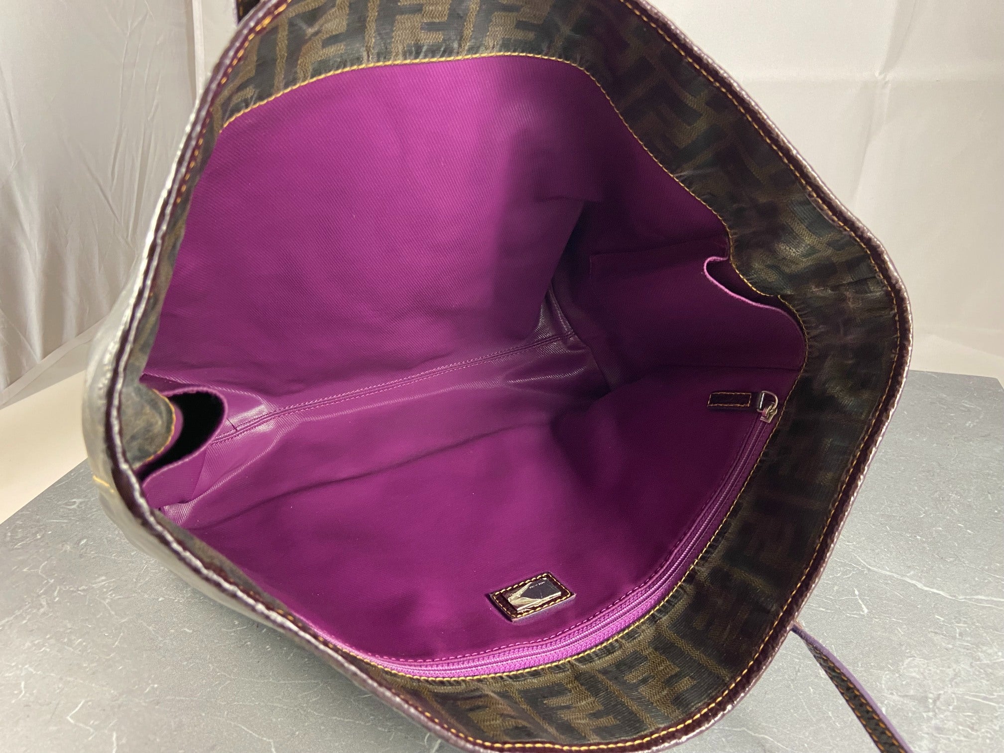 Fendi Hand / Shopper Bag Brown Zucca Coated Canvas