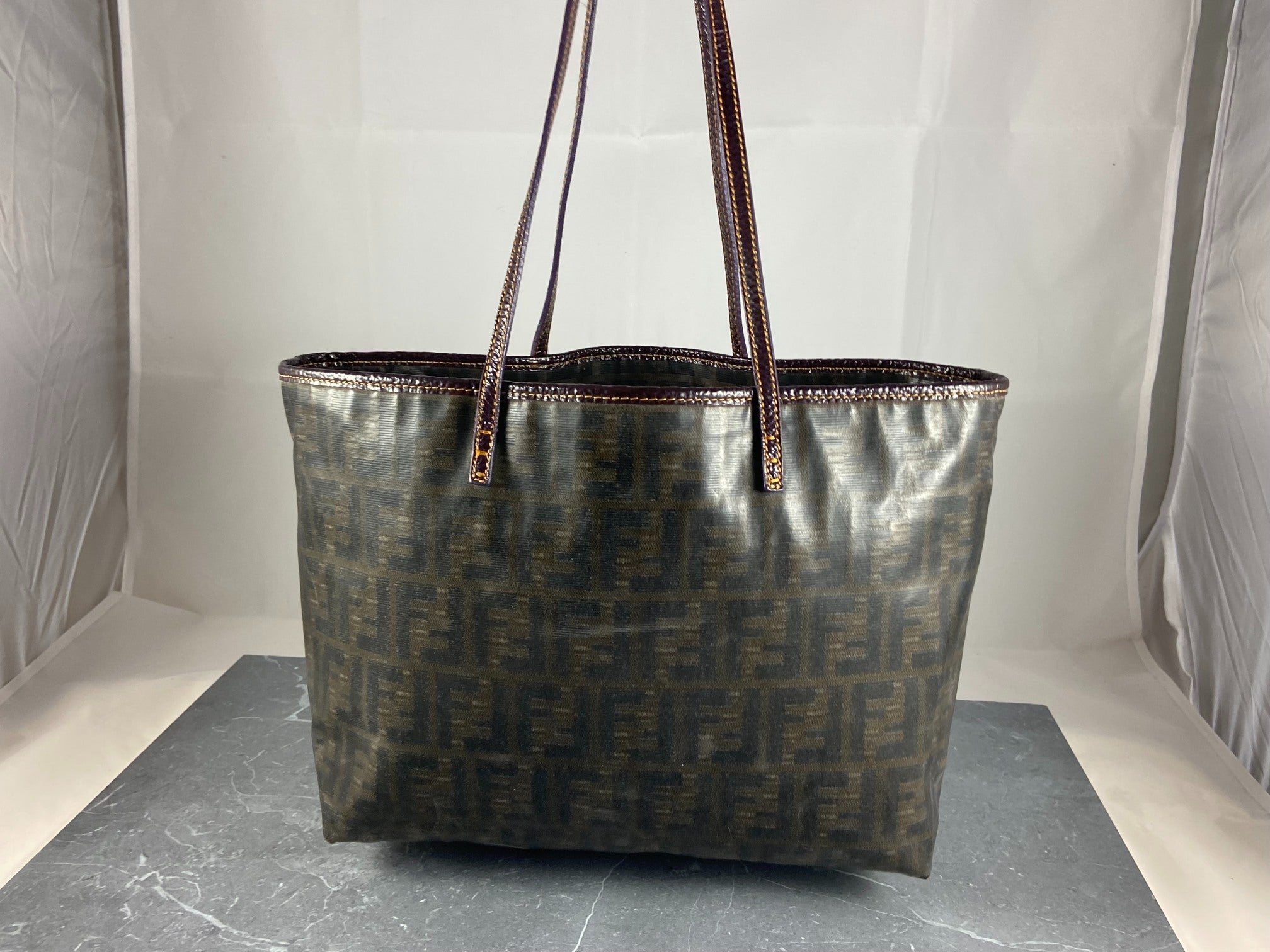 Fendi Hand / Shopper Bag Brown Zucca Coated Canvas