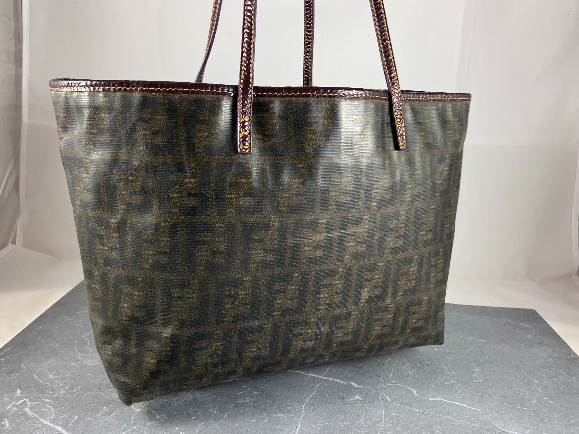 Fendi Hand / Shopper Bag Brown Zucca Coated Canvas