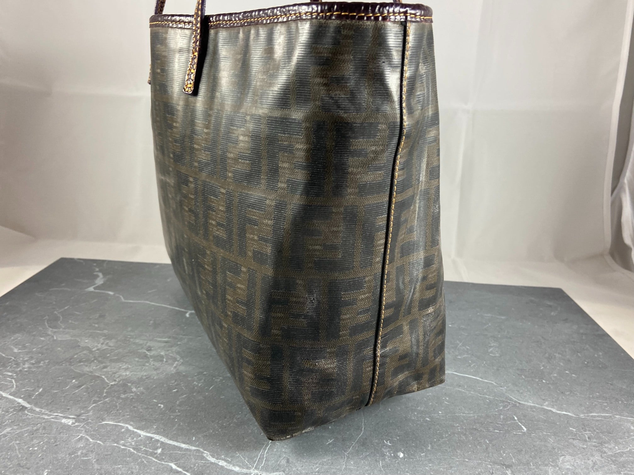 Fendi Hand / Shopper Bag Brown Zucca Coated Canvas