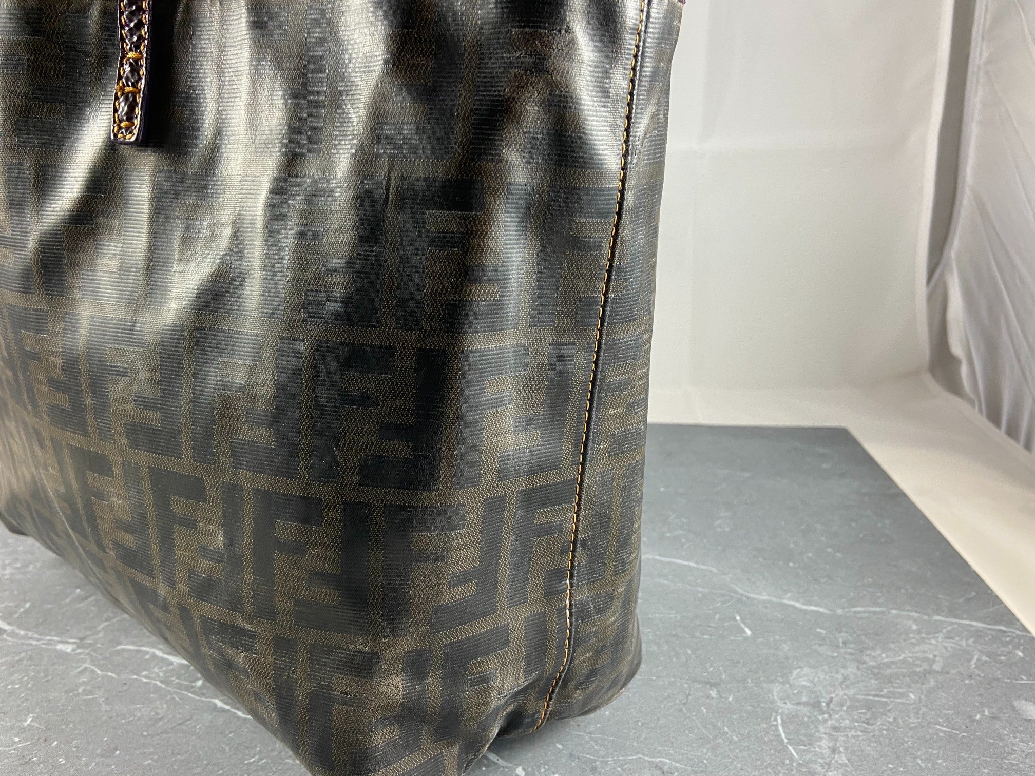 Fendi Hand / Shopper Bag Brown Zucca Coated Canvas
