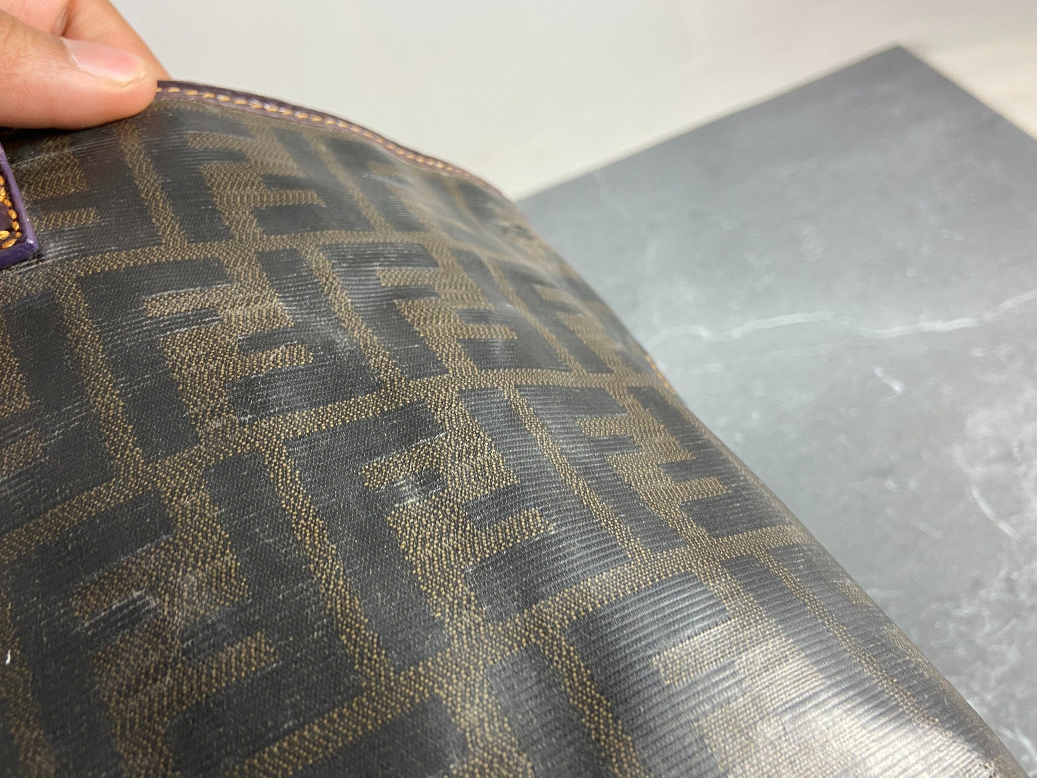 Fendi Hand / Shopper Bag Brown Zucca Coated Canvas