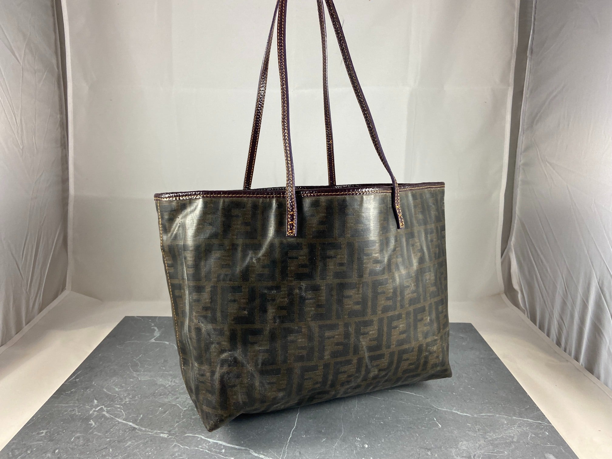 Fendi Hand / Shopper Bag Brown Zucca Coated Canvas