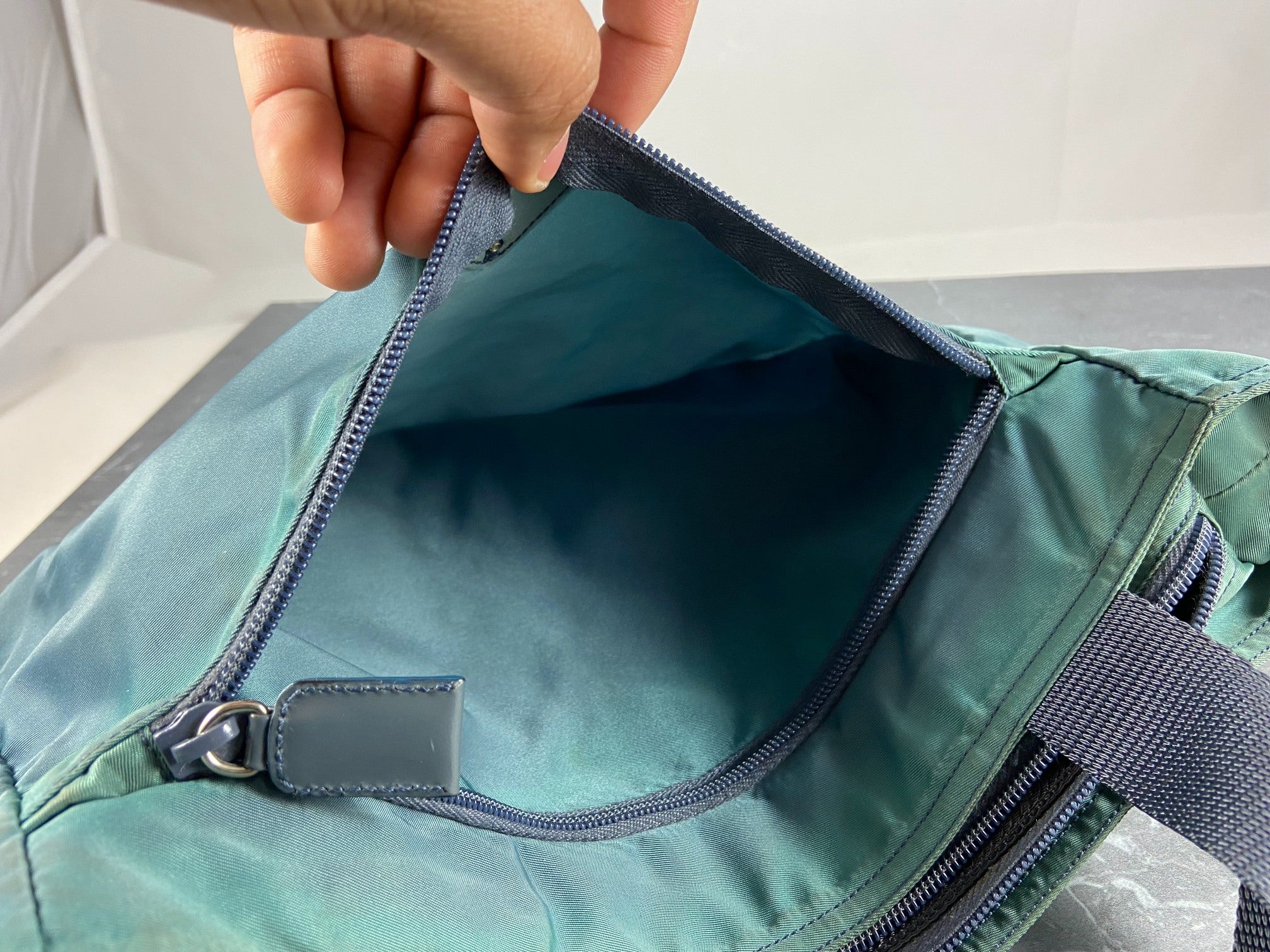 Prada Tessuto Nylon Hand / Tote Bag Blue