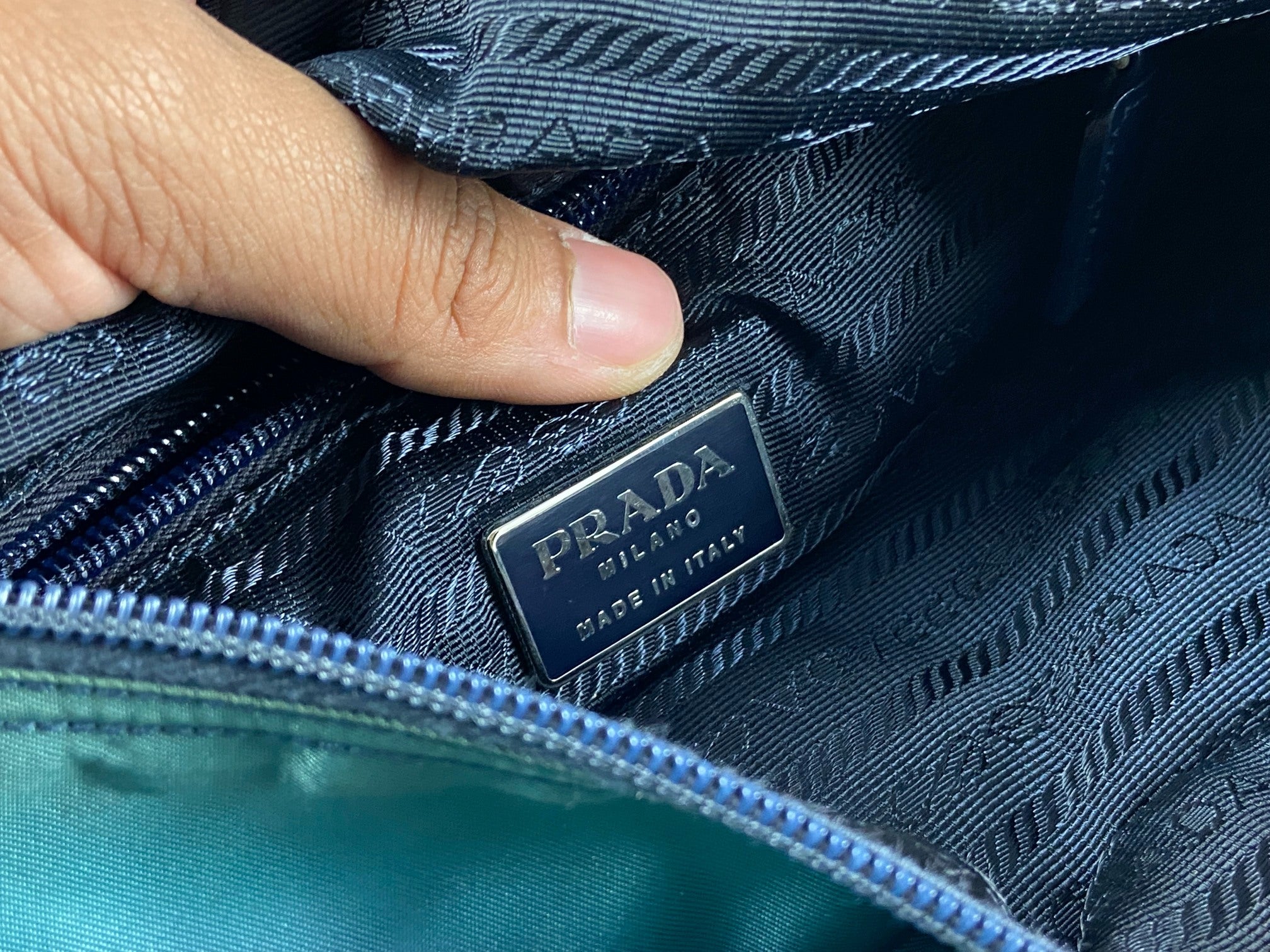 Prada Tessuto Nylon Hand / Tote Bag Blue