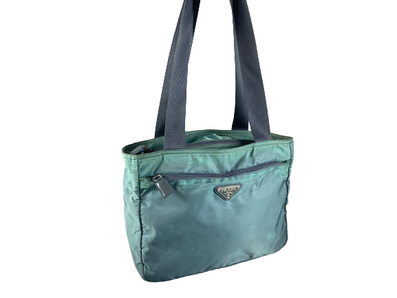 Prada Tessuto Nylon Hand / Tote Bag Blue