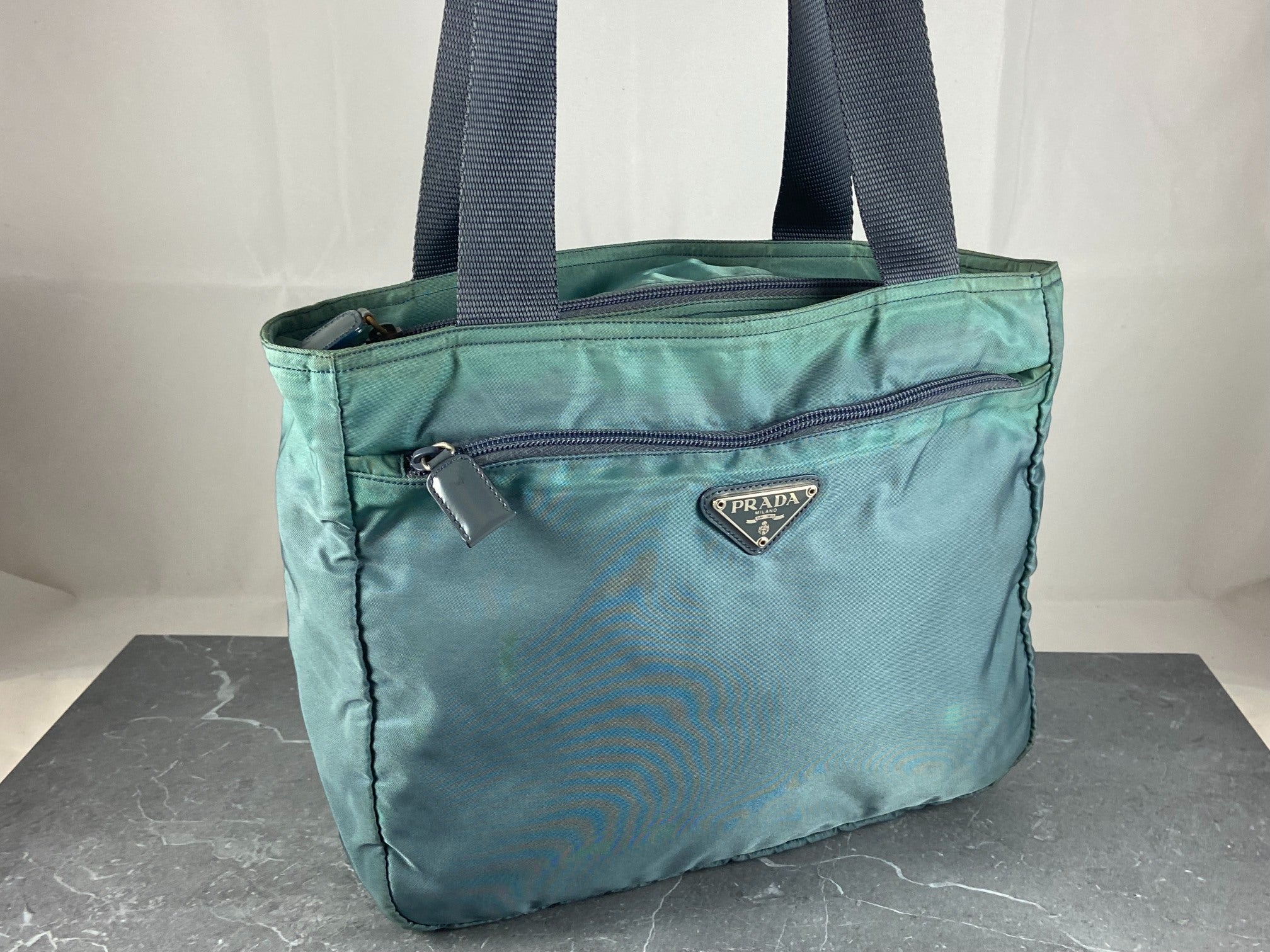 Prada Tessuto Nylon Hand / Tote Bag Blue