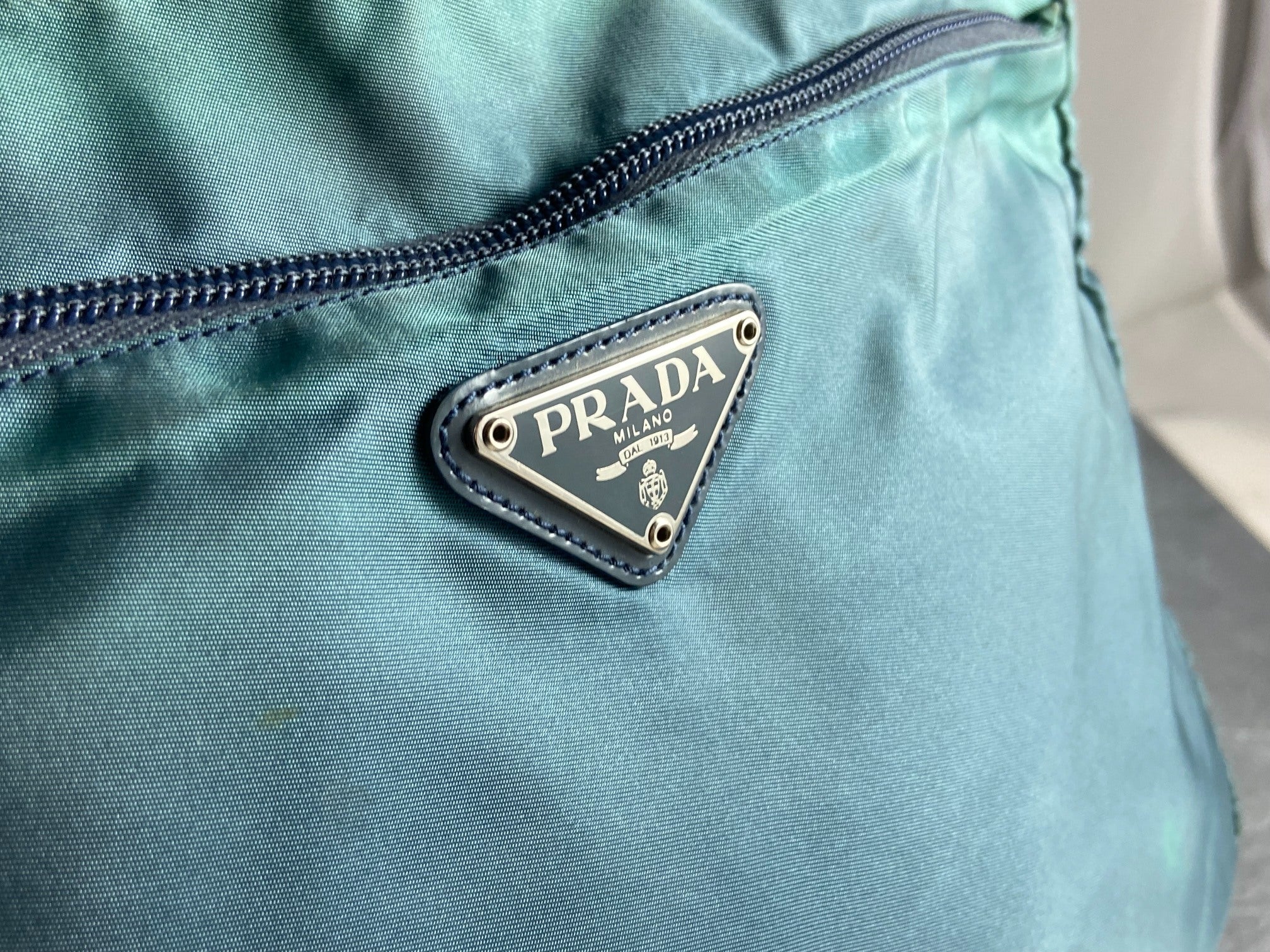 Prada Tessuto Nylon Hand / Tote Bag Blue