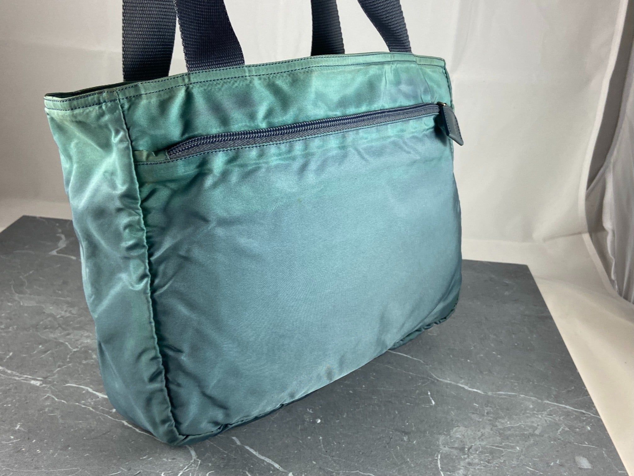 Prada Tessuto Nylon Hand / Tote Bag Blue