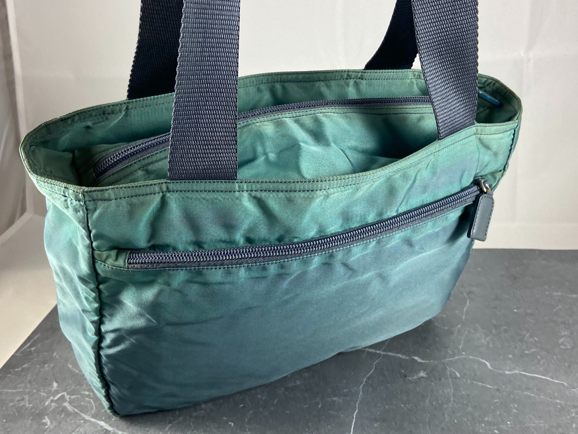 Prada Tessuto Nylon Hand / Tote Bag Blue