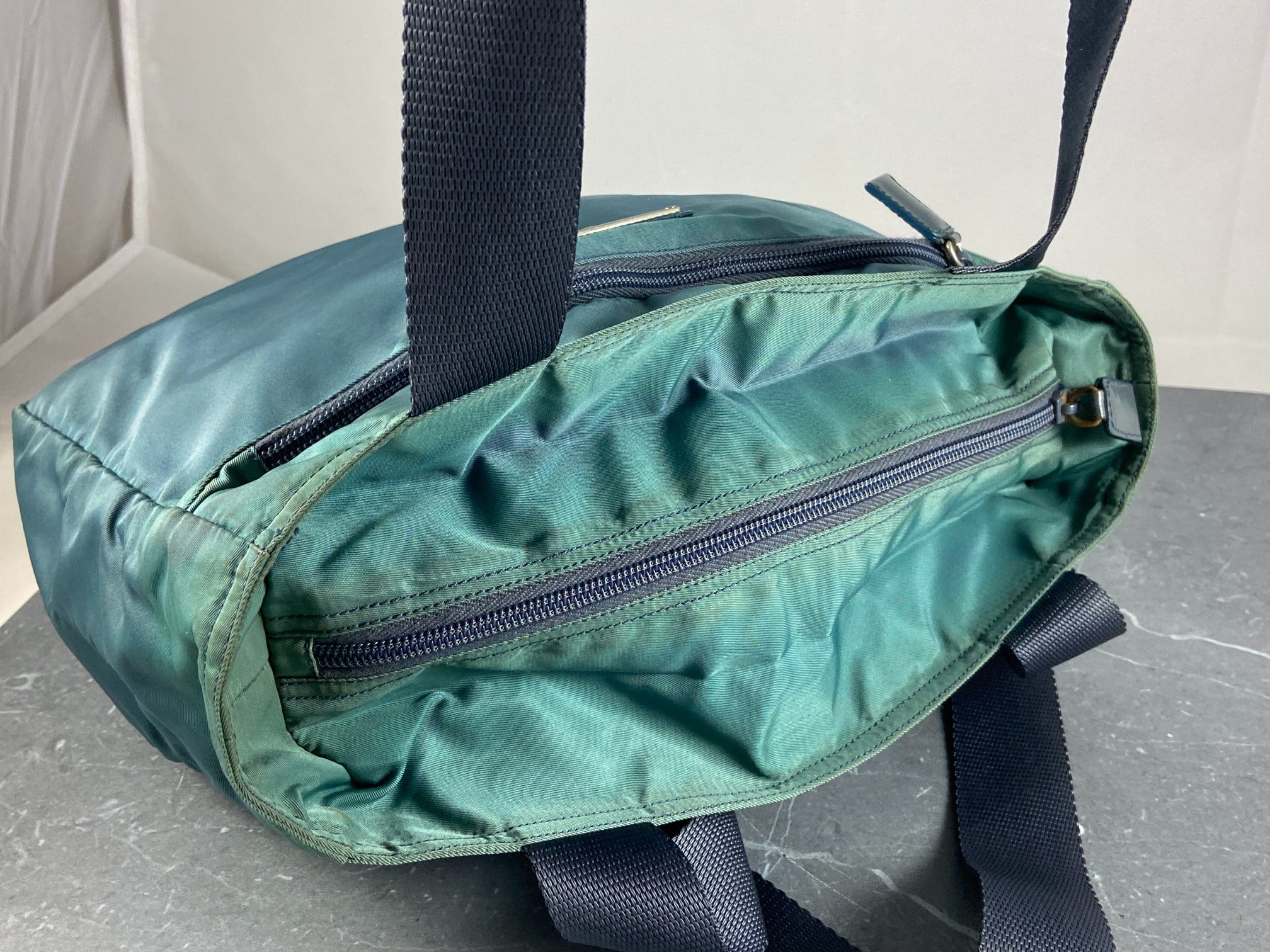 Prada Tessuto Nylon Hand / Tote Bag Blue