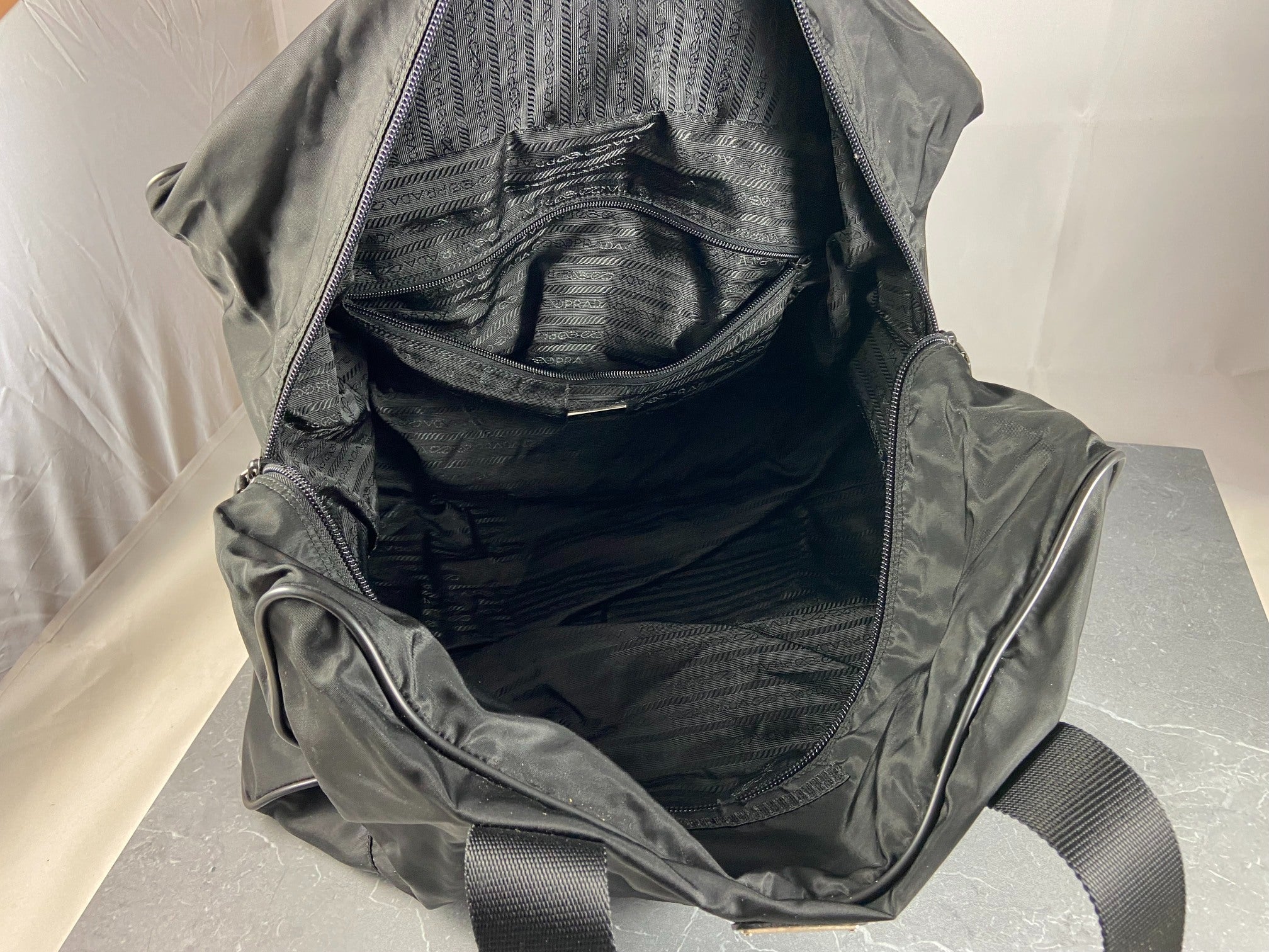 Prada Tessuto Nylon Travel Duffle Bag Black