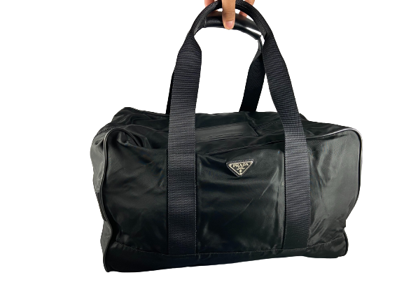 Prada Tessuto Nylon Travel Duffle Bag Black