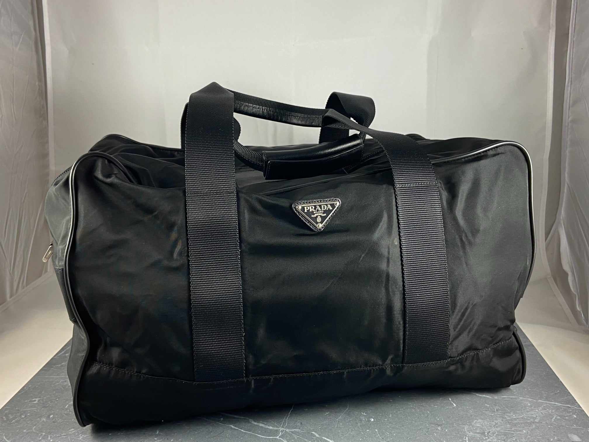 Prada Tessuto Nylon Travel Duffle Bag Black