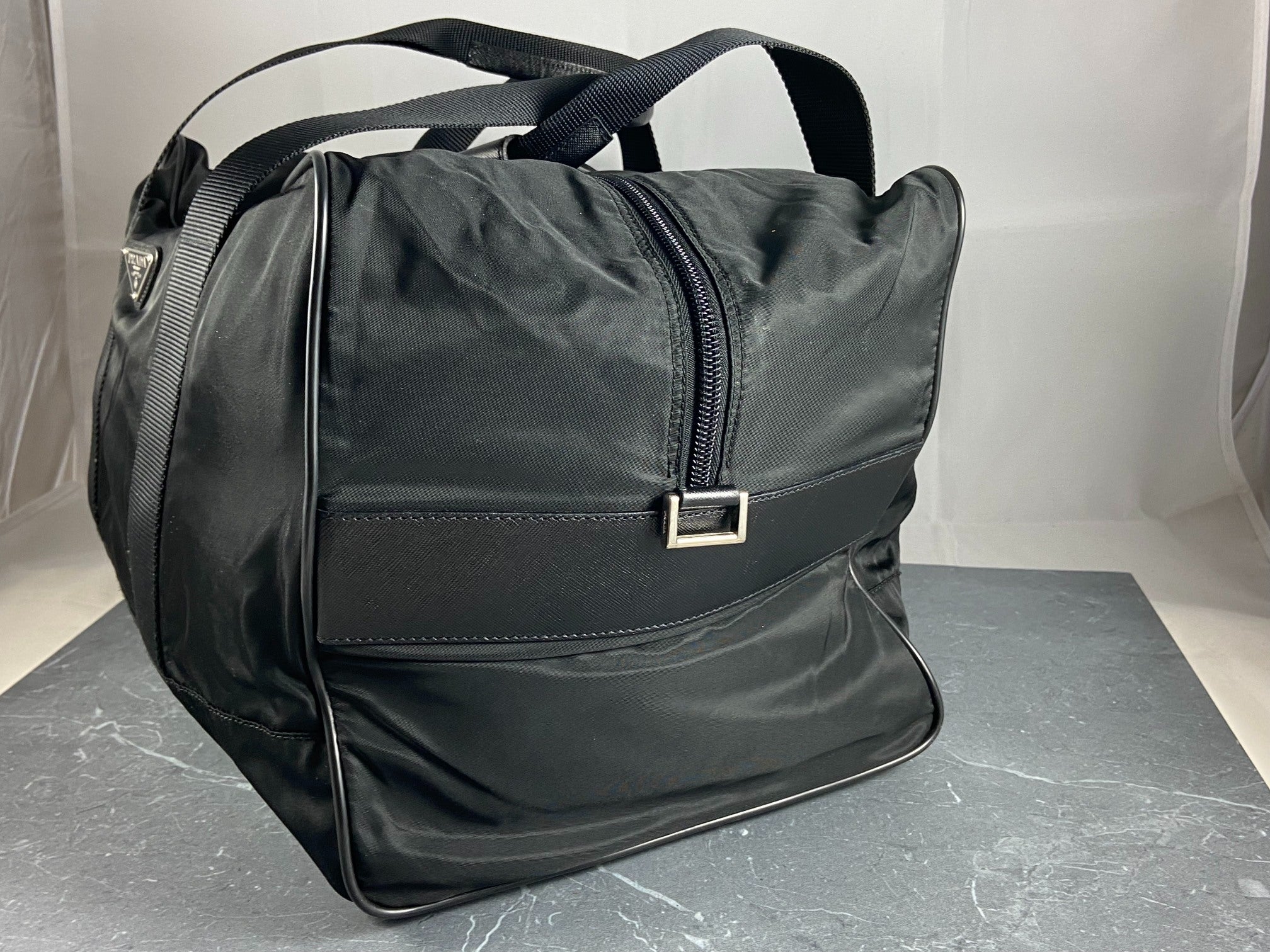 Prada Tessuto Nylon Travel Duffle Bag Black