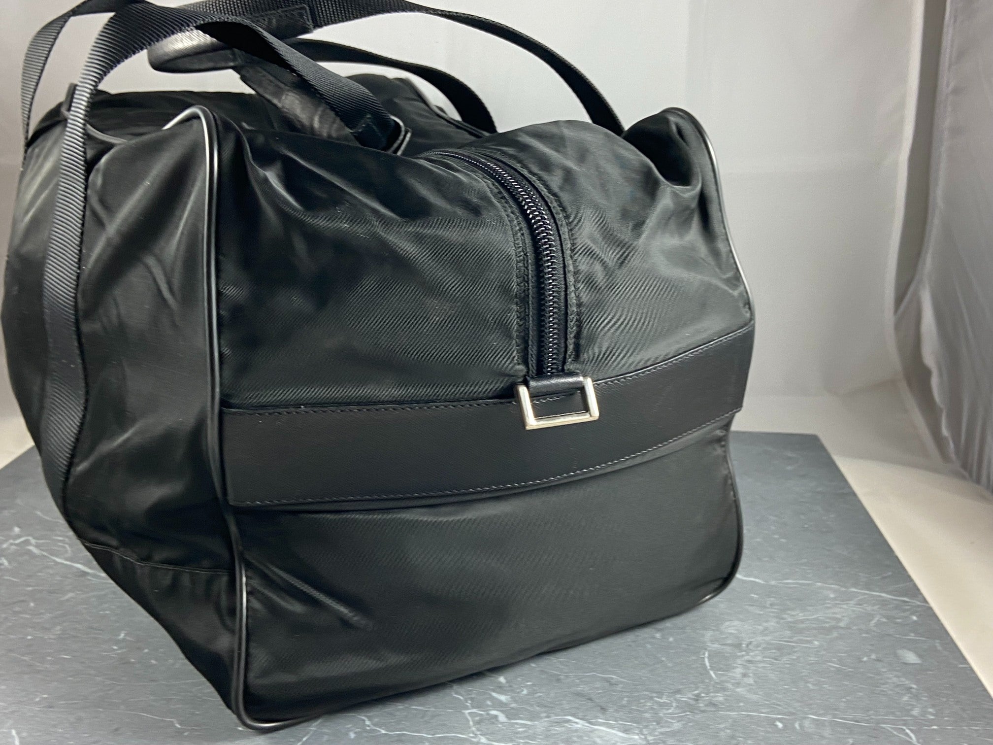 Prada Tessuto Nylon Travel Duffle Bag Black
