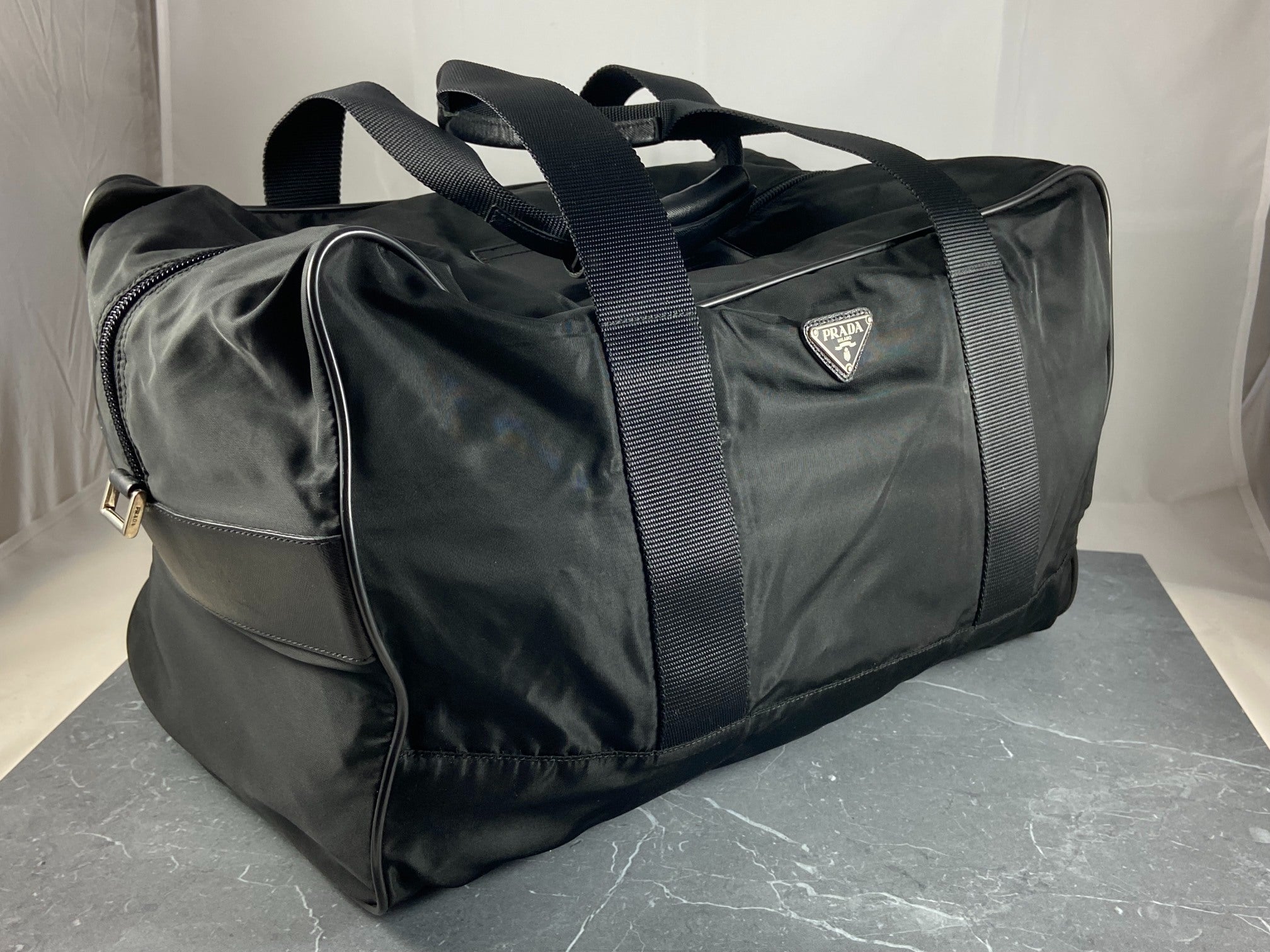 Prada Tessuto Nylon Travel Duffle Bag Black