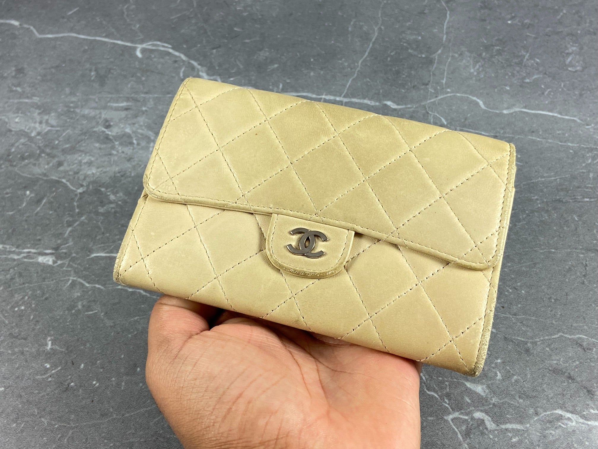 Chanel Timeless / Classic Matelasse Flap Wallet Black Leather
