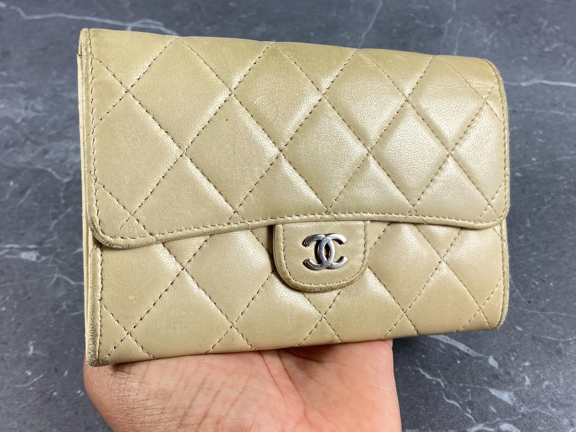 Chanel Timeless / Classic Matelasse Flap Wallet Black Leather