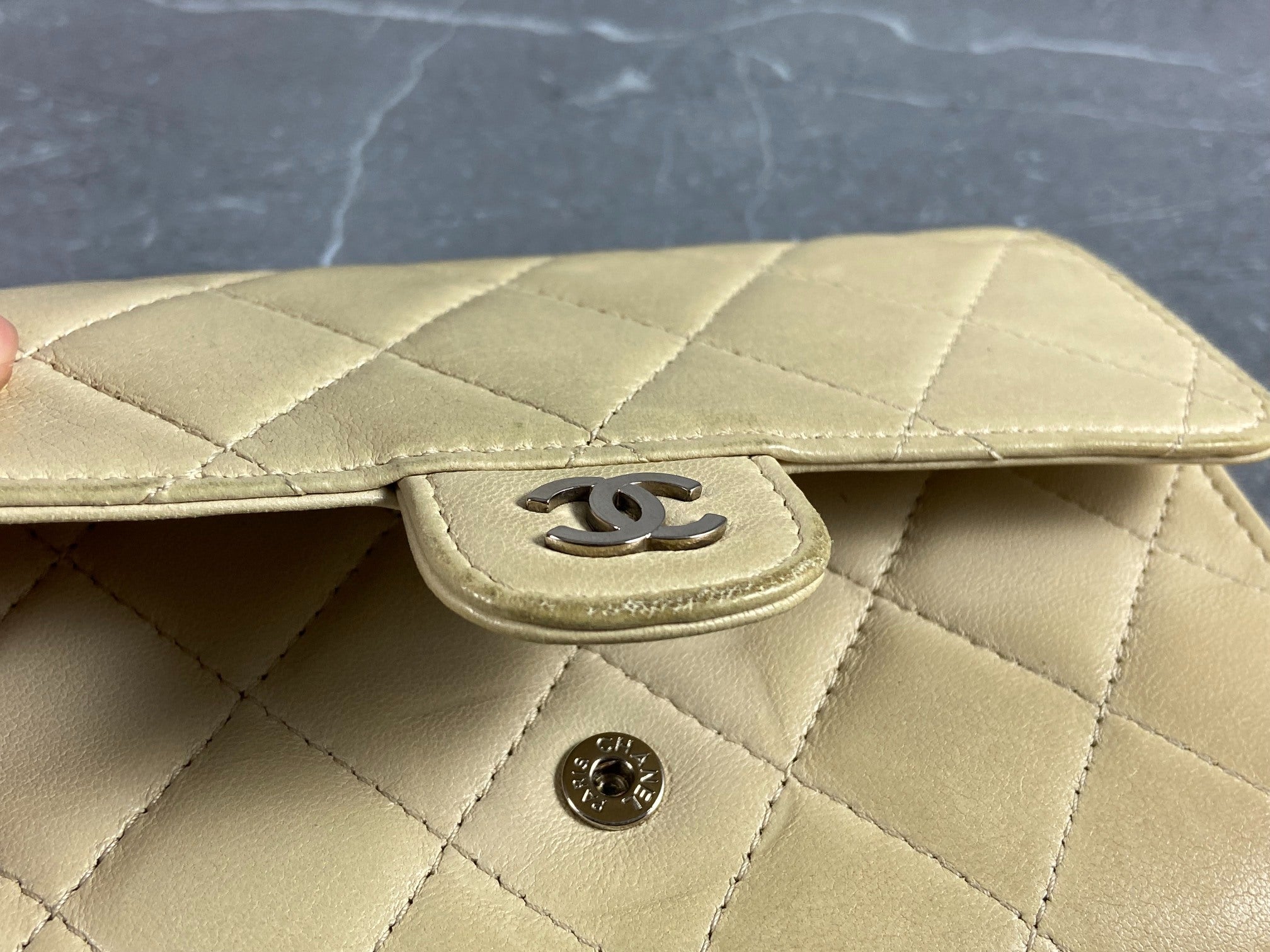 Chanel Timeless / Classic Matelasse Flap Wallet Black Leather