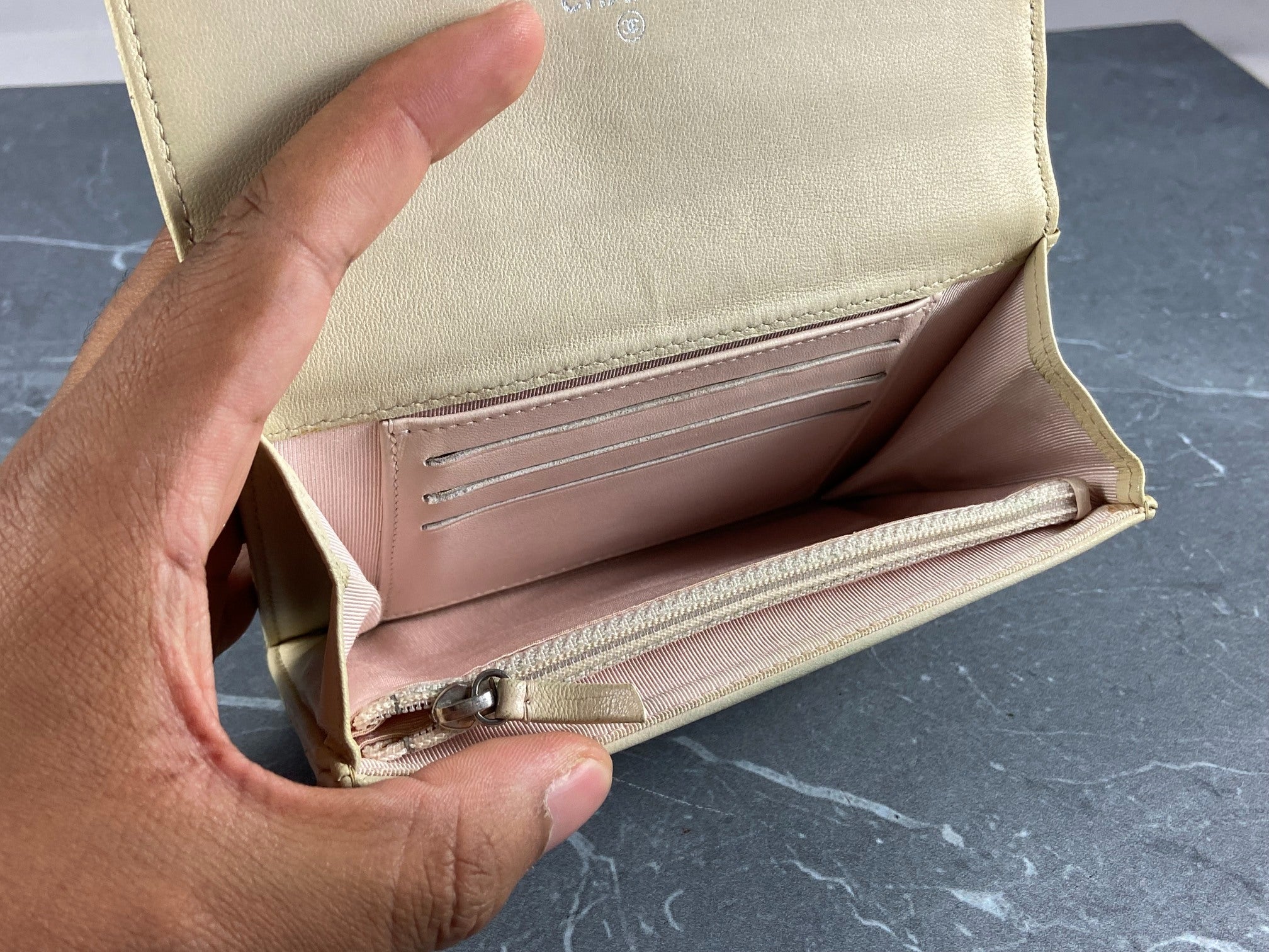 Chanel Timeless / Classic Matelasse Flap Wallet Black Leather