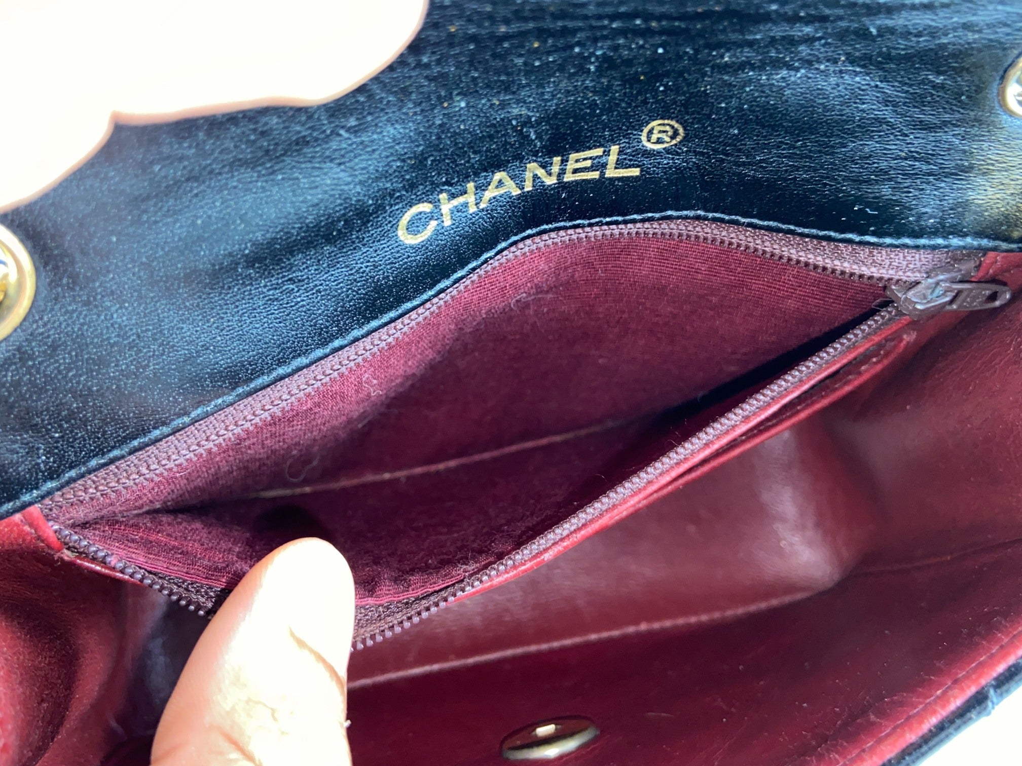 Chanel Timeless / Classique Mini Square Flap Bag Black Lambskin Quilted Matelasse Leather