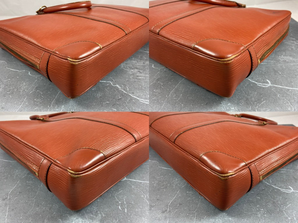 Louis Vuitton Porte Documents Voyage Brown Epi Leather