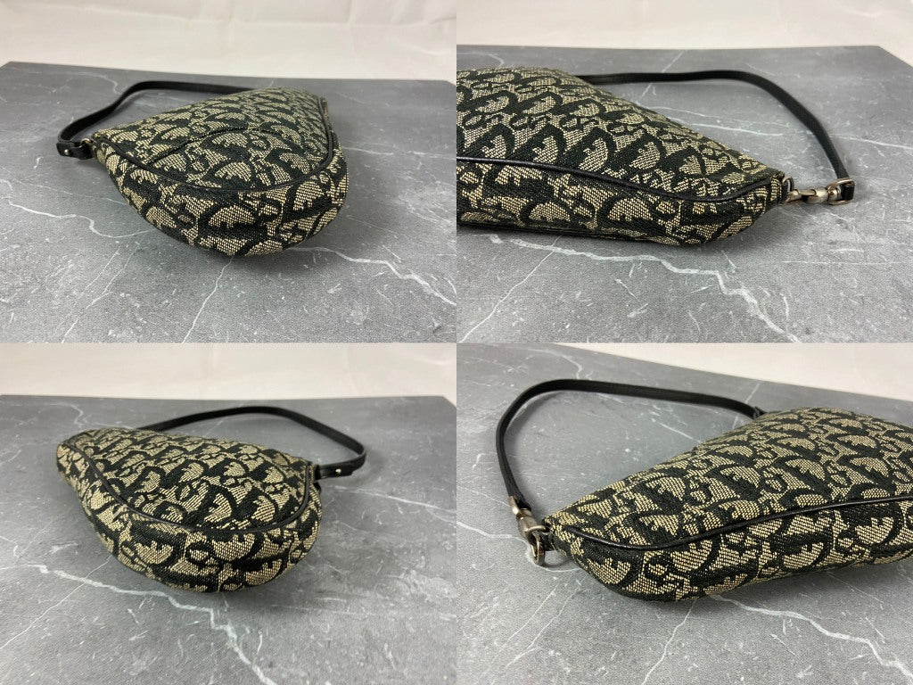 Christian Dior Saddle Pochette / Mini / Hobo Bag Black Trotter Monogram
