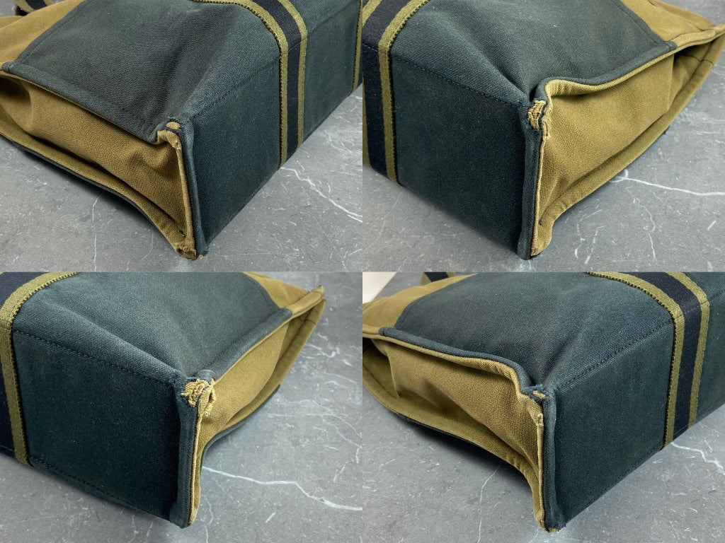 Hermès Fourre Tout / Toto MM Cotton Bag Black + Green