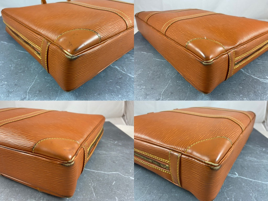 Louis Vuitton Porte Documents Voyage Brown Epi Leather