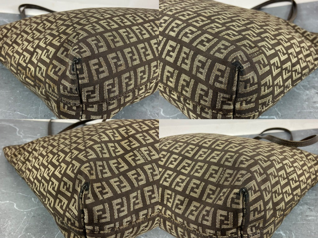 Fendi Hand / Shoulder Bag Black Zucchino Monogram