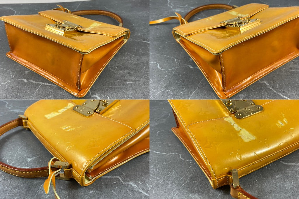 Louis Vuitton Spring Street Handbag Yellow Vernis Leather