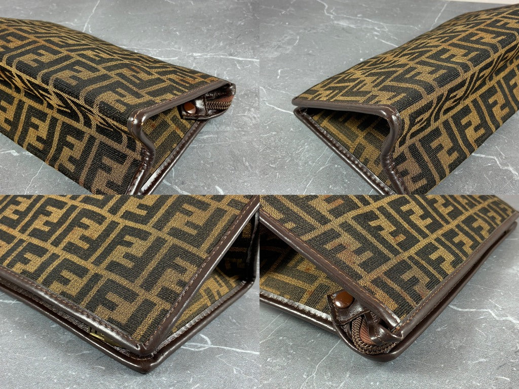 Fendi Cosmetic Pouch Tabacco Brown Zucca Monogram