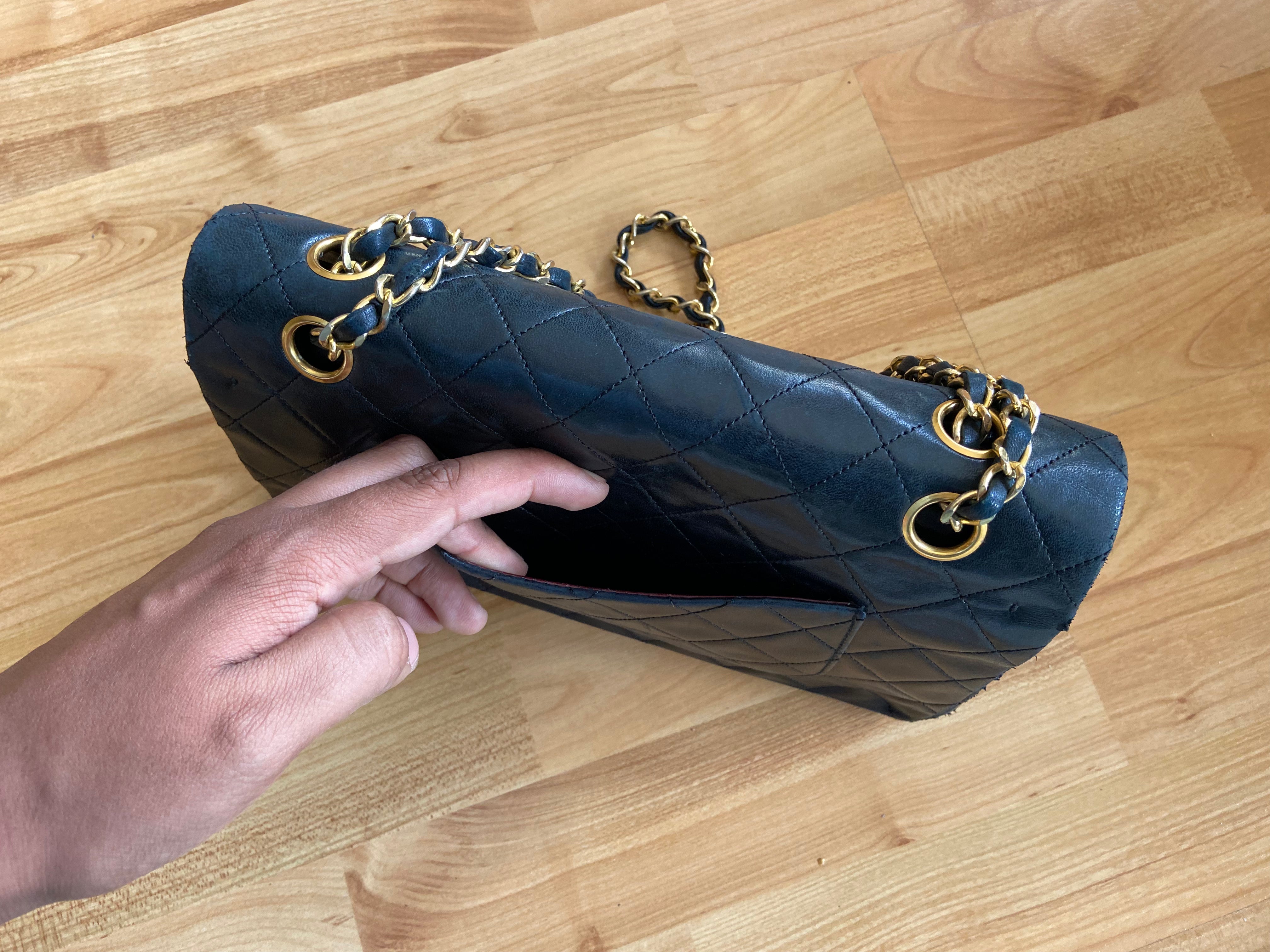 Chanel Timeless / Classique Double Flap Bag Black Lambskin Quilted Matelasse Leather