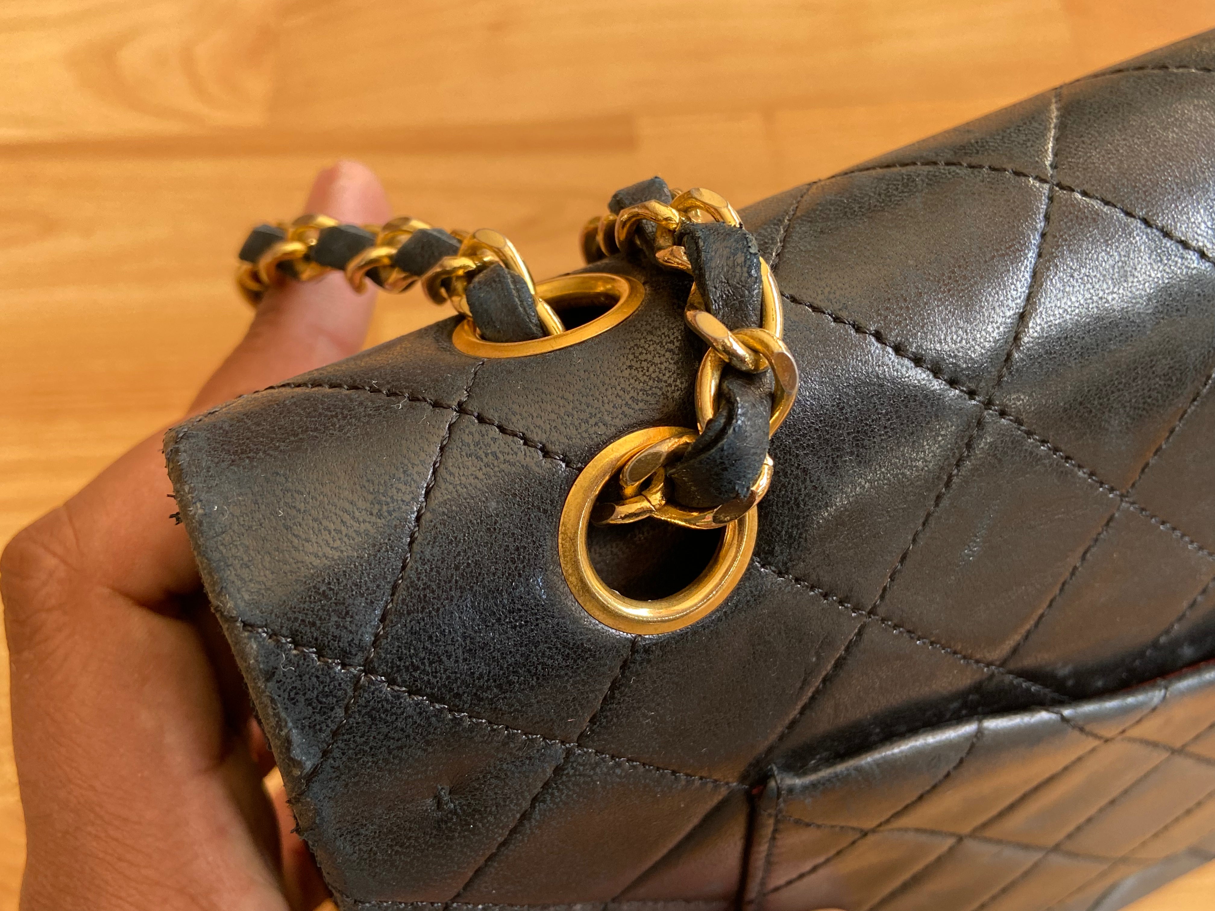 Chanel Timeless / Classique Double Flap Bag Black Lambskin Quilted Matelasse Leather