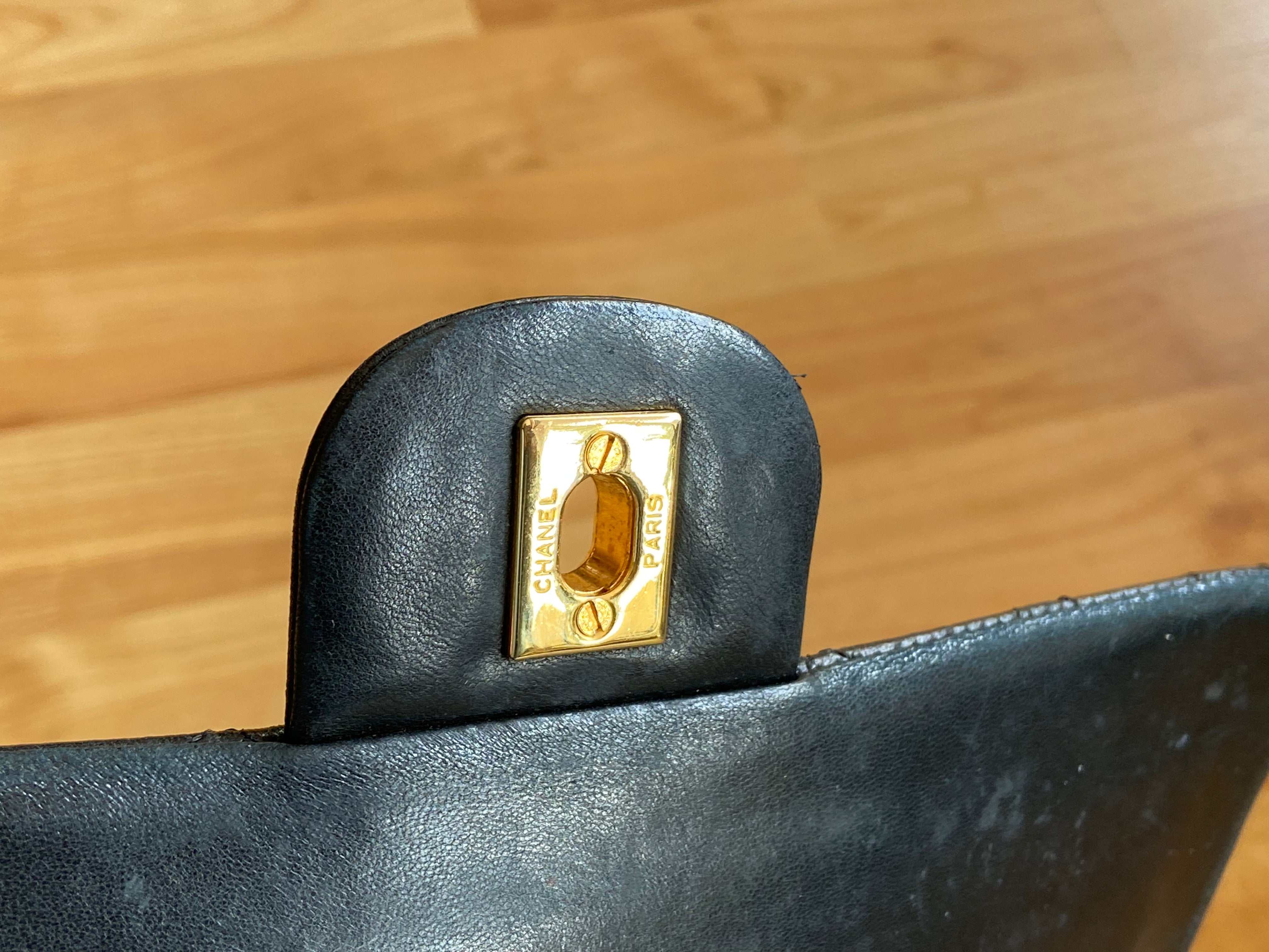 Chanel Timeless / Classique Double Flap Bag Black Lambskin Quilted Matelasse Leather