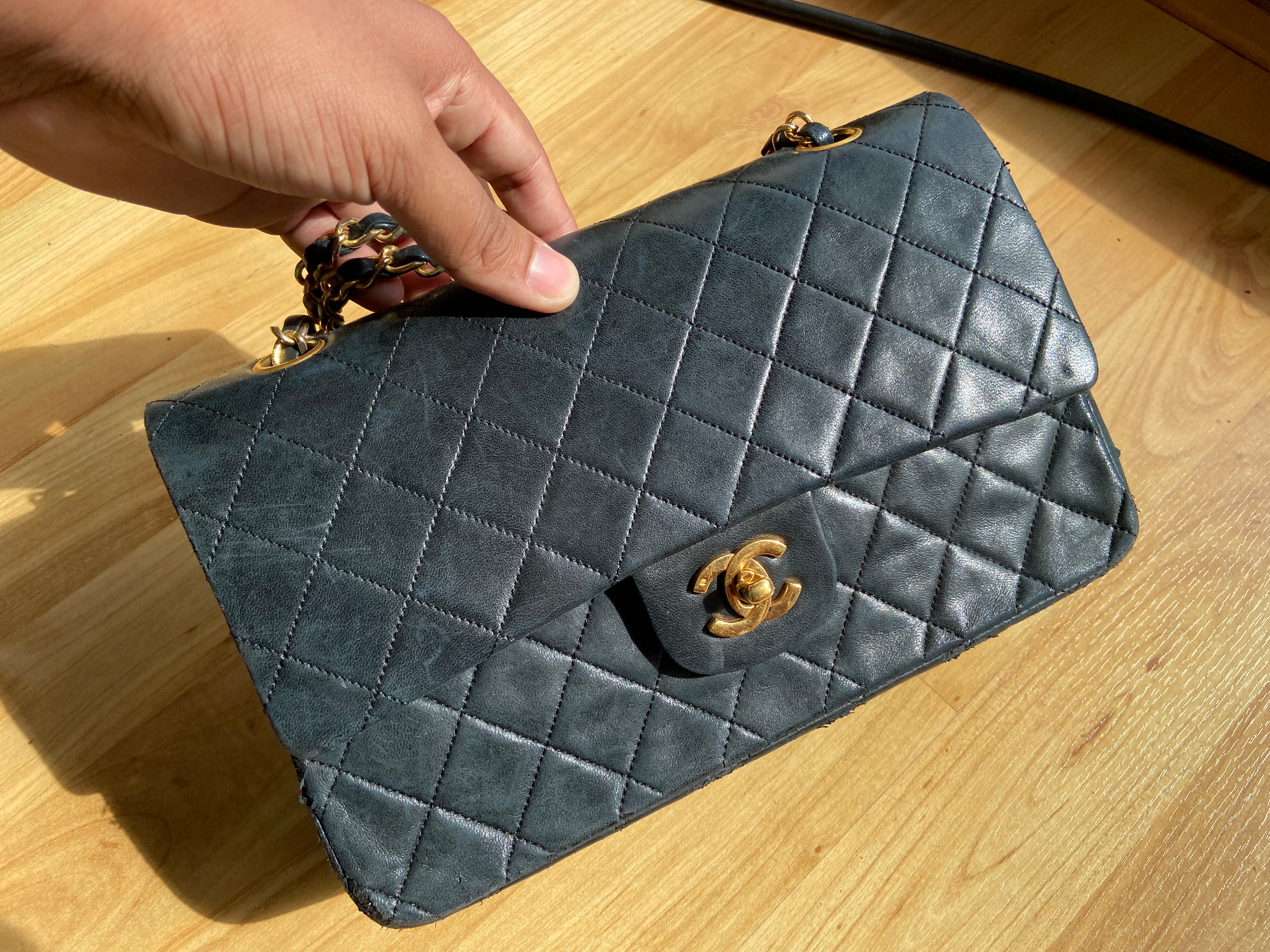 Chanel Timeless / Classique Double Flap Bag Black Lambskin Quilted Matelasse Leather