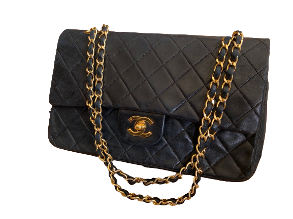 Chanel Timeless / Classique Double Flap Bag Black Lambskin Quilted Matelasse Leather