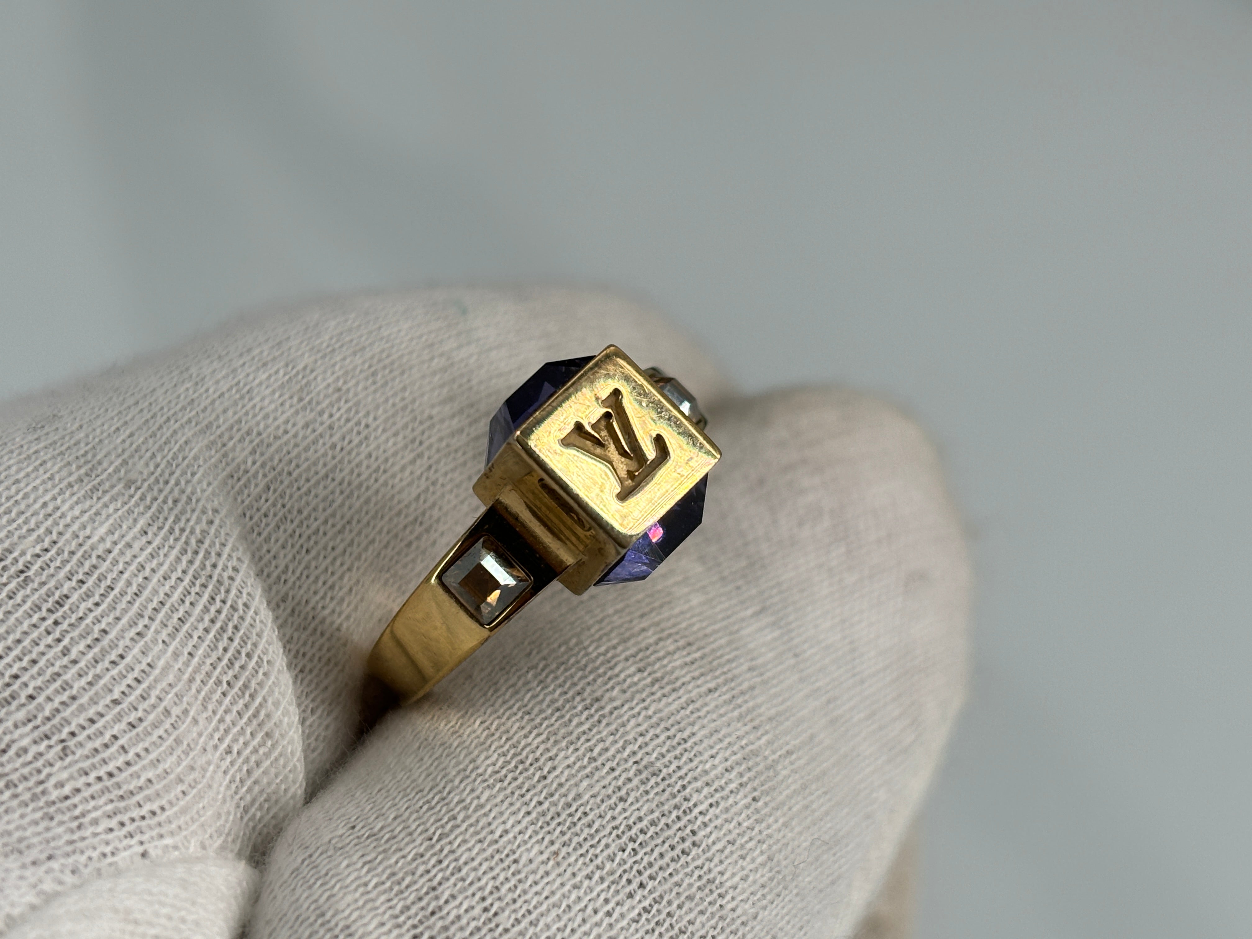 Louis Vuitton Gamble Ring Gold-Tone Size M incl. Box